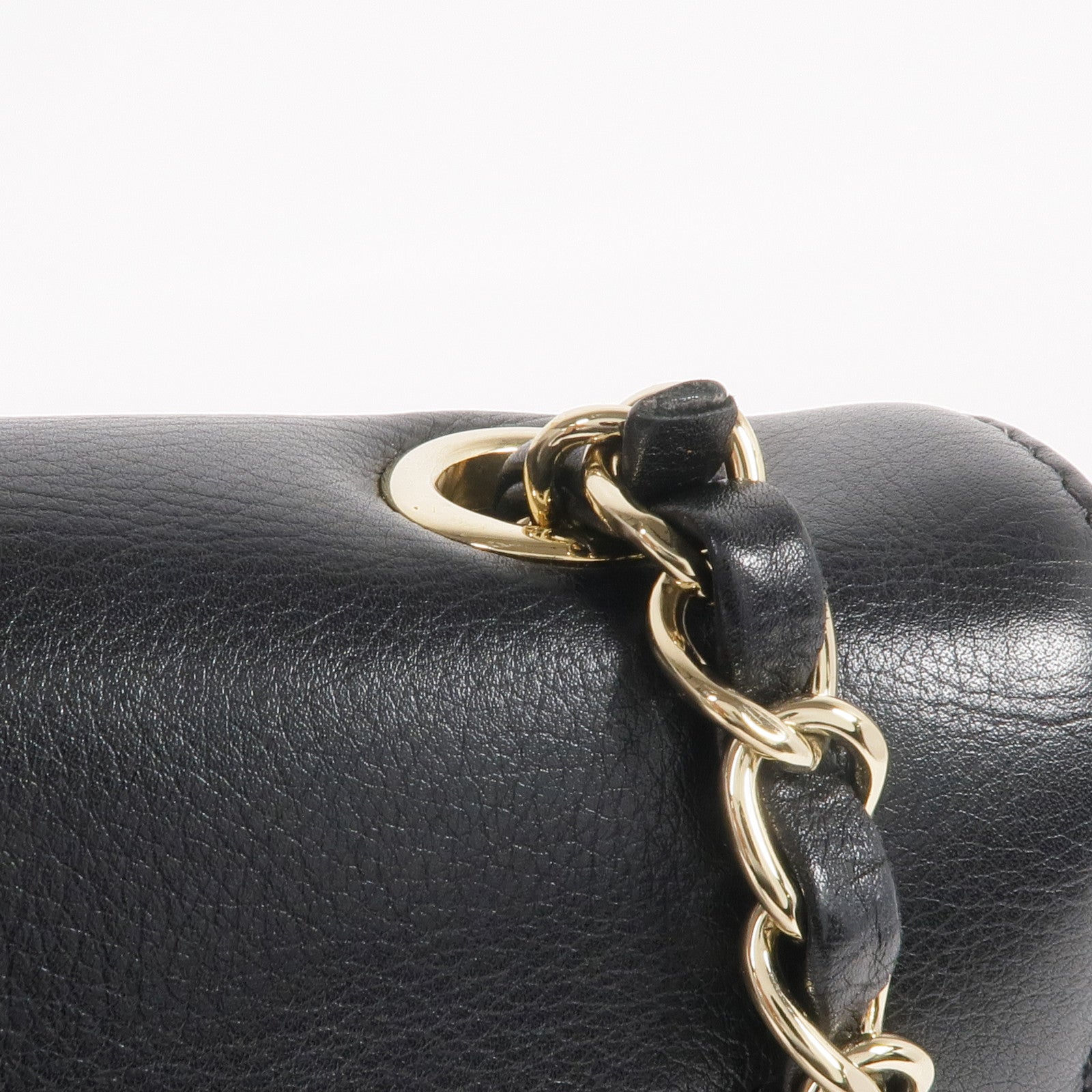 CHANEL 牛皮皮革Chain Shoulder金扣鏈帶肩背袋