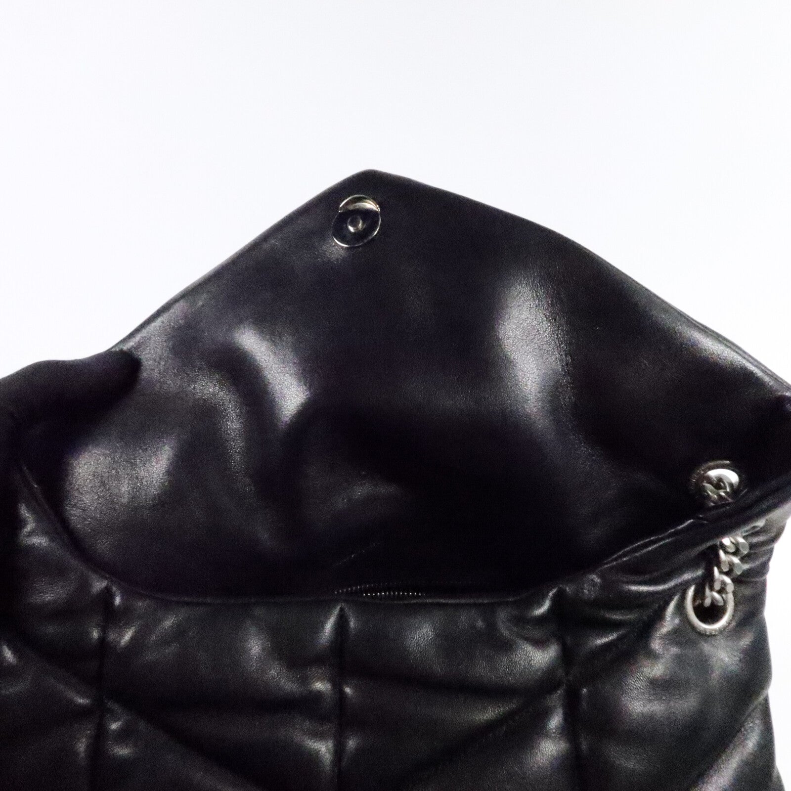 SAINT LAURENT 羊皮皮革Puffer Medium鏈帶肩背袋
