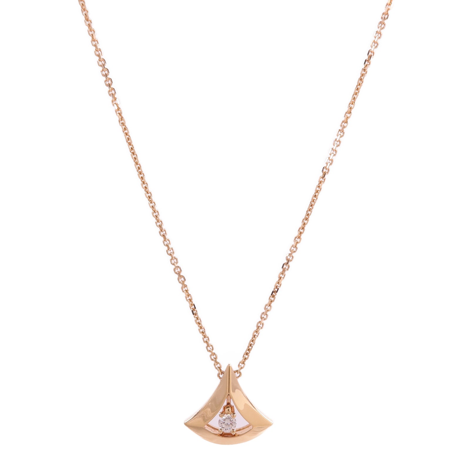 BVLGARI 18K玫瑰金Divas Dream鑽石項鍊