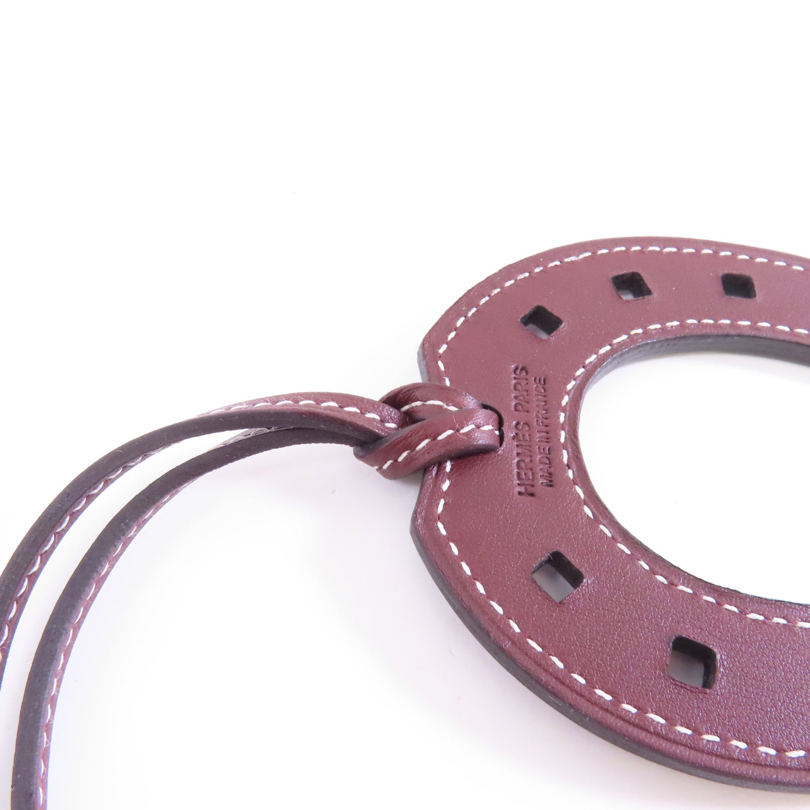 HERMES Swift皮革Paddock Fer A Cheval掛飾Rouge Grenat/啡色