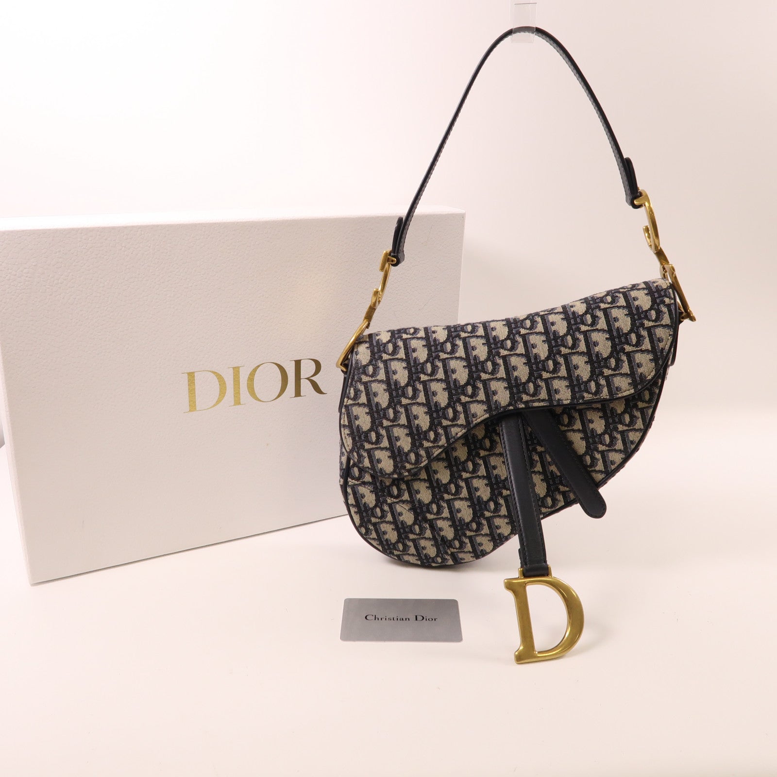 Dior 帆布Saddle金扣肩背袋