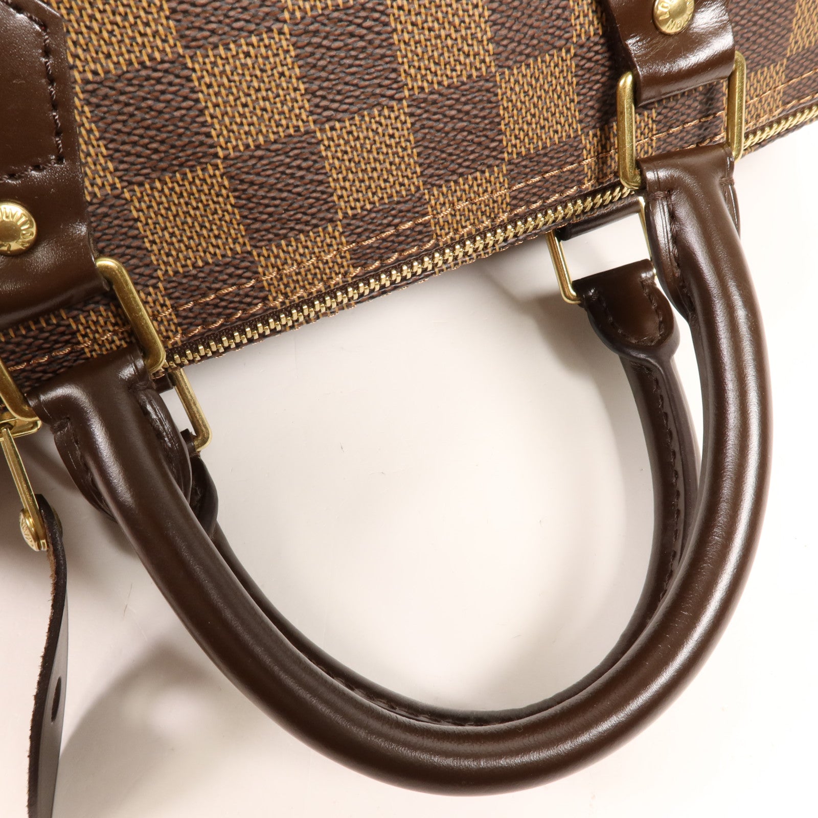 LOUIS VUITTON Damier Speedy 30金扣手挽袋