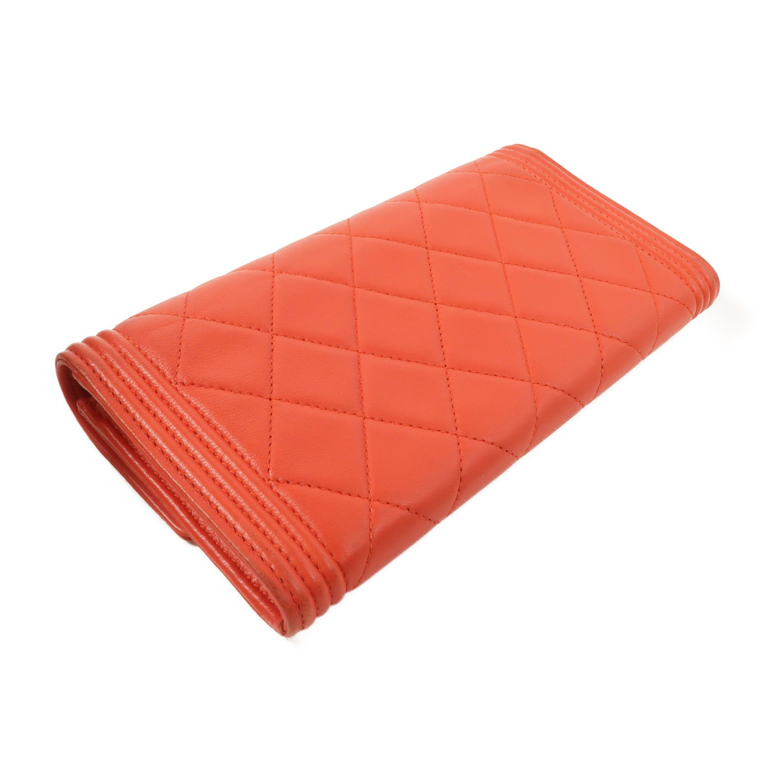 CHANEL 羊皮皮革Boy Long Wallet長錢包