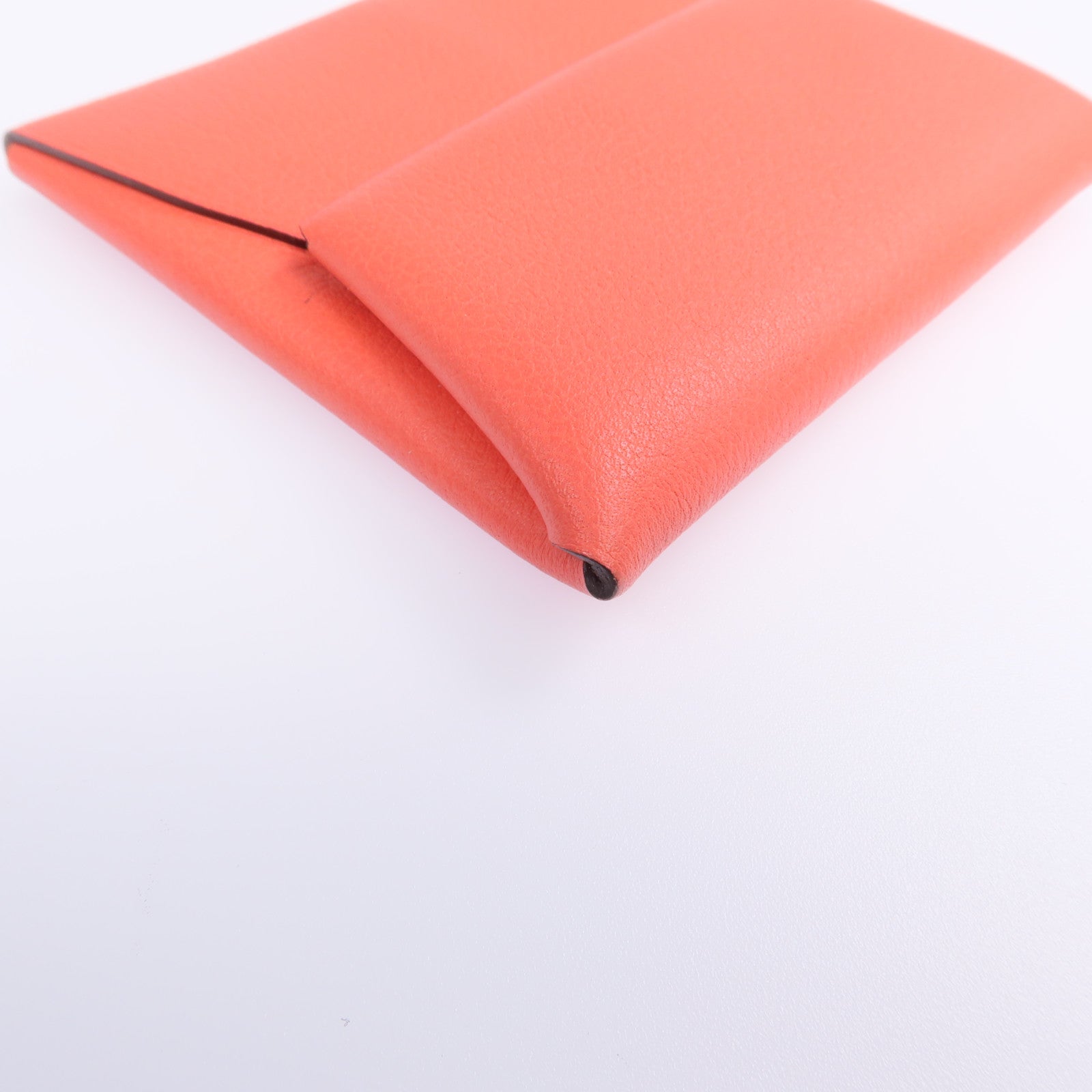 HERMES Evercolor皮革Bastia銀扣零錢包Rose Texas/Cuivre