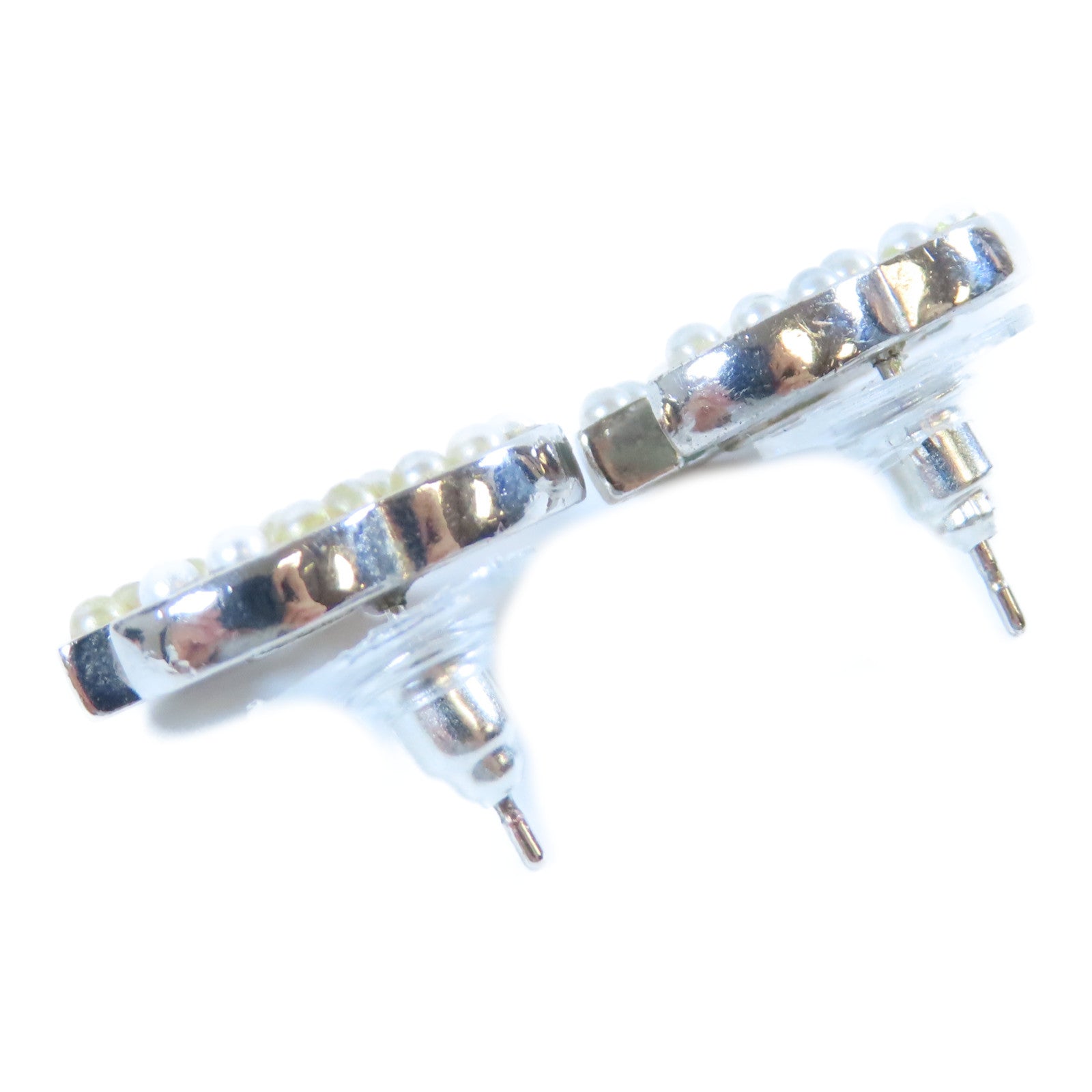 CHANEL 【激減優惠】金屬Earrings耳環銀色/珍珠白色