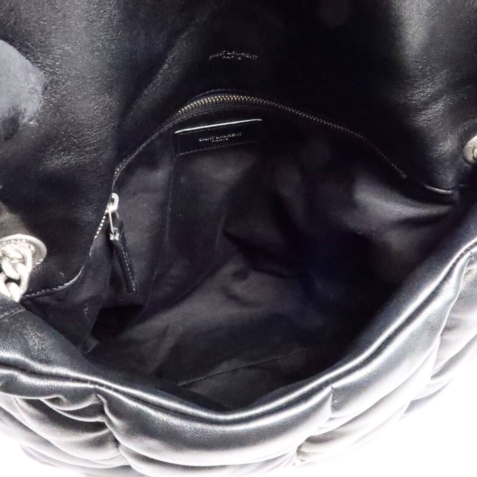 SAINT LAURENT 羊皮皮革Puffer Medium鏈帶肩背袋