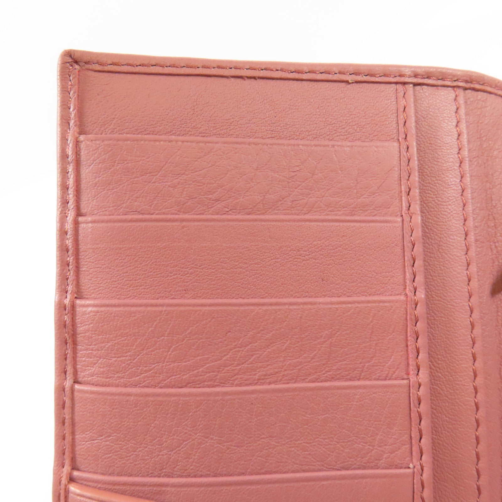 BALENCIAGA GHW Long Wallet Bi-fold Wallet 299494 Calfskin Leather Pink