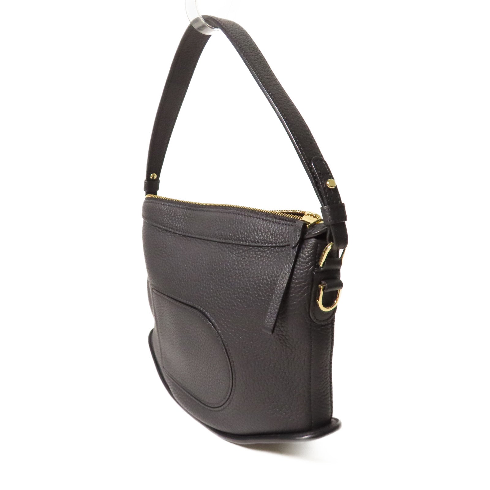 Delvaux 牛皮皮革Taurillon Soft Delvaux Pin Swing金扣手挽肩背兩用袋黑色