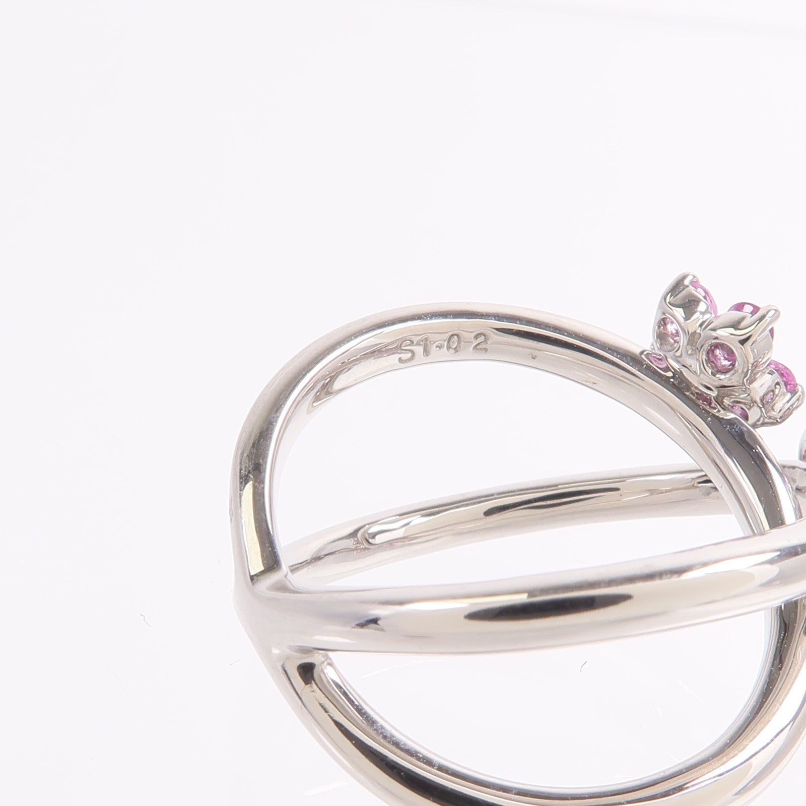 JEWELRY 18K白金Pink Sapphire Diamond Ring粉紅色藍寶石/鑽石戒指