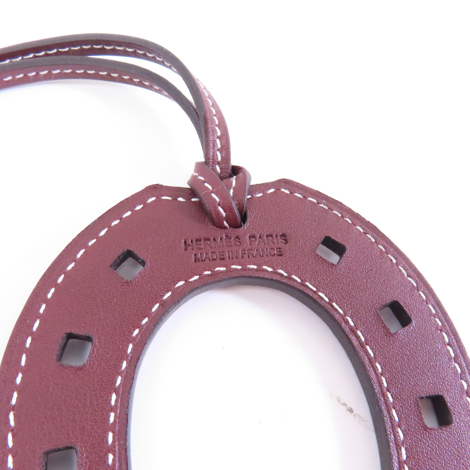 HERMES Swift皮革Paddock Fer A Cheval掛飾Rouge Grenat/啡色