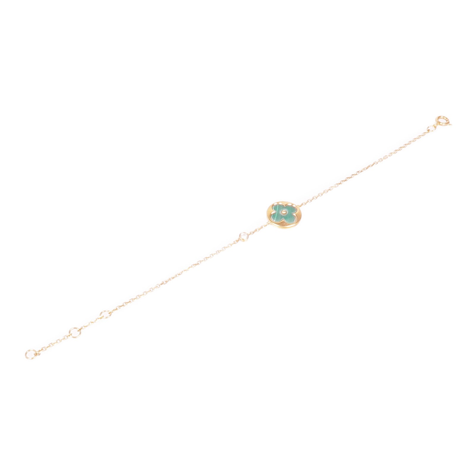 LOUIS VUITTON 【激減優惠】18K玫瑰金Blossom BB Sun Bracelet孔雀緑手鏈
