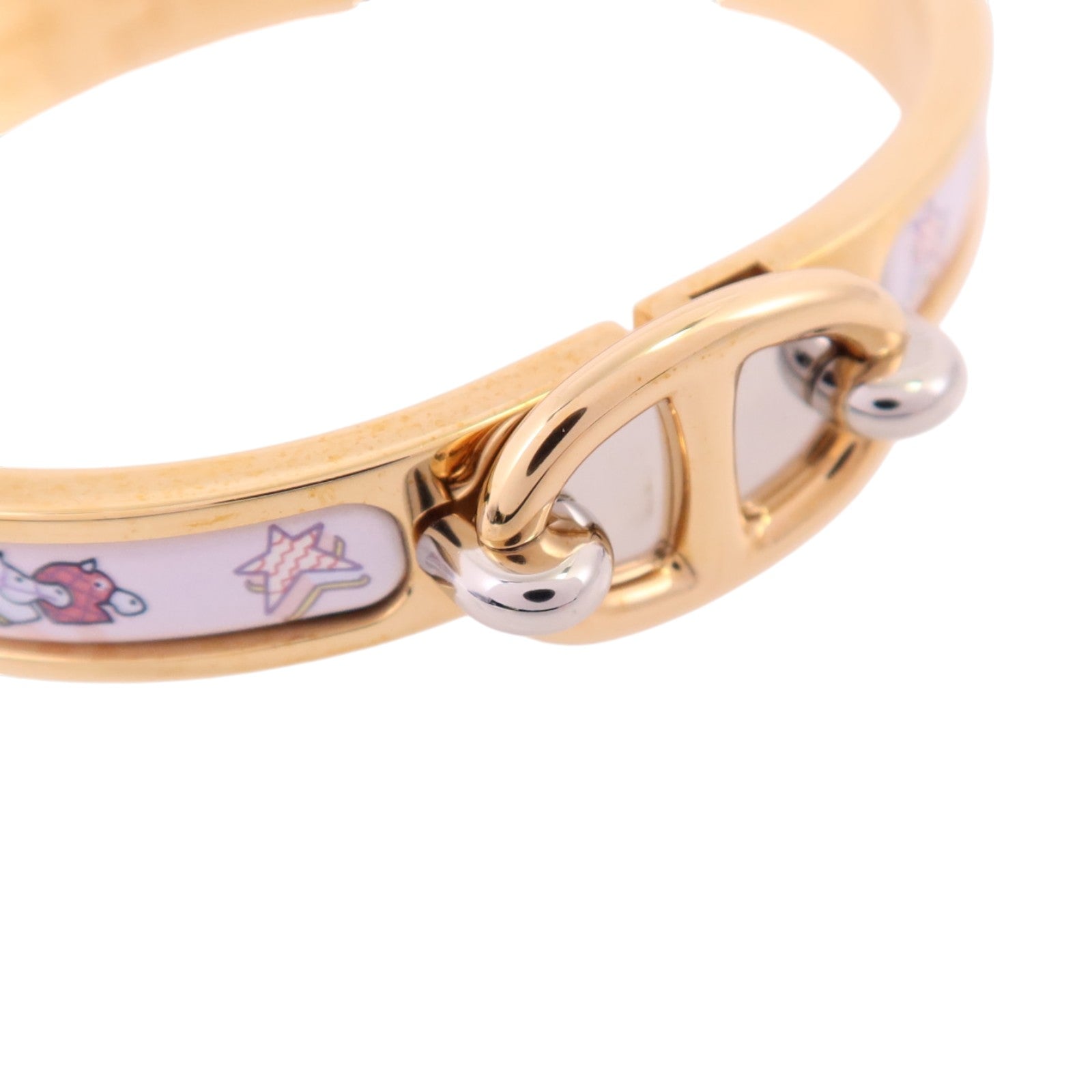 HERMES 金屬/琺瑯Mini Clic Chaine D'Ancre Bracelet金扣手鏈