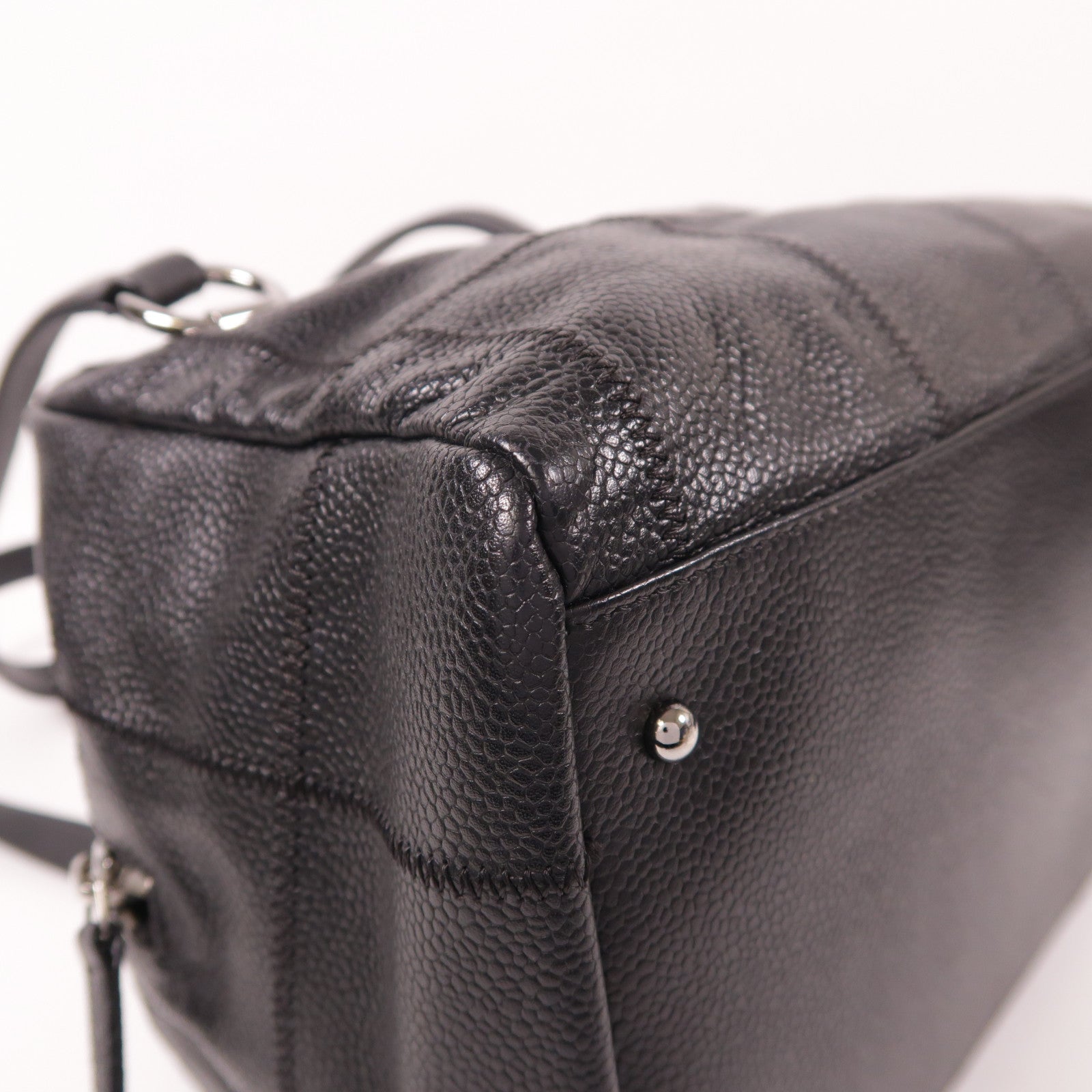 CHANEL 牛皮皮革Hand Bag銀扣手挽袋