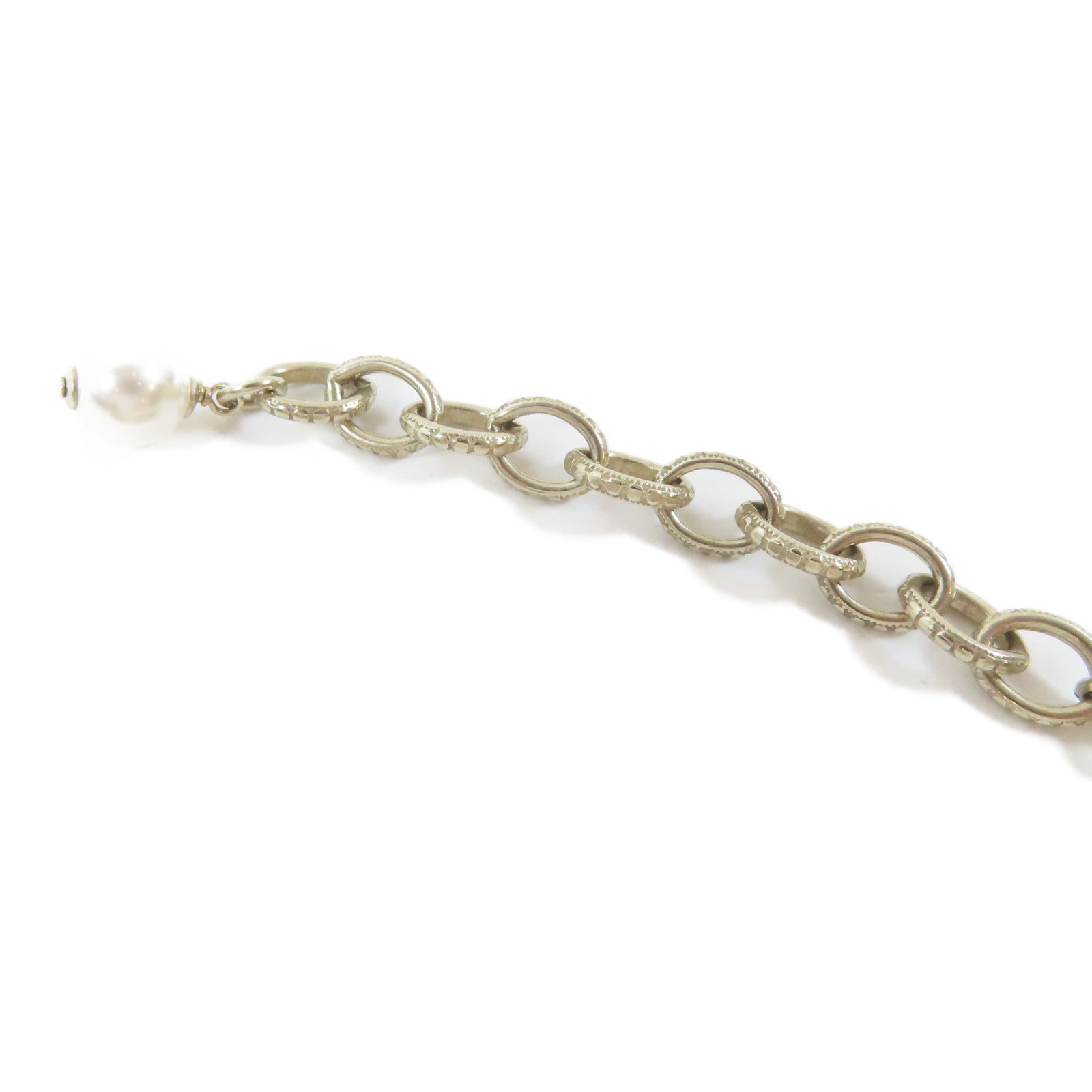 CHANEL PVC/屬Tassel Pearl Necklace項鍊白色