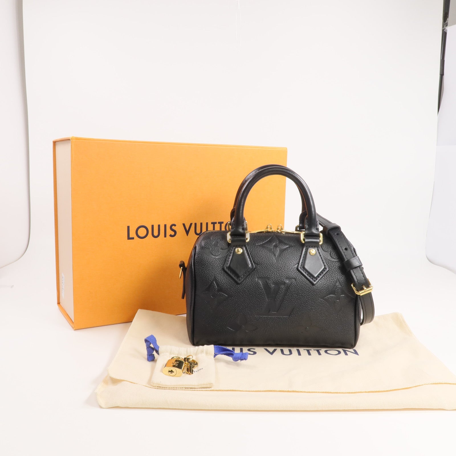LOUIS VUITTON Monogram Empreinte Speedy Bandouliere 20金扣手挽肩背兩用袋