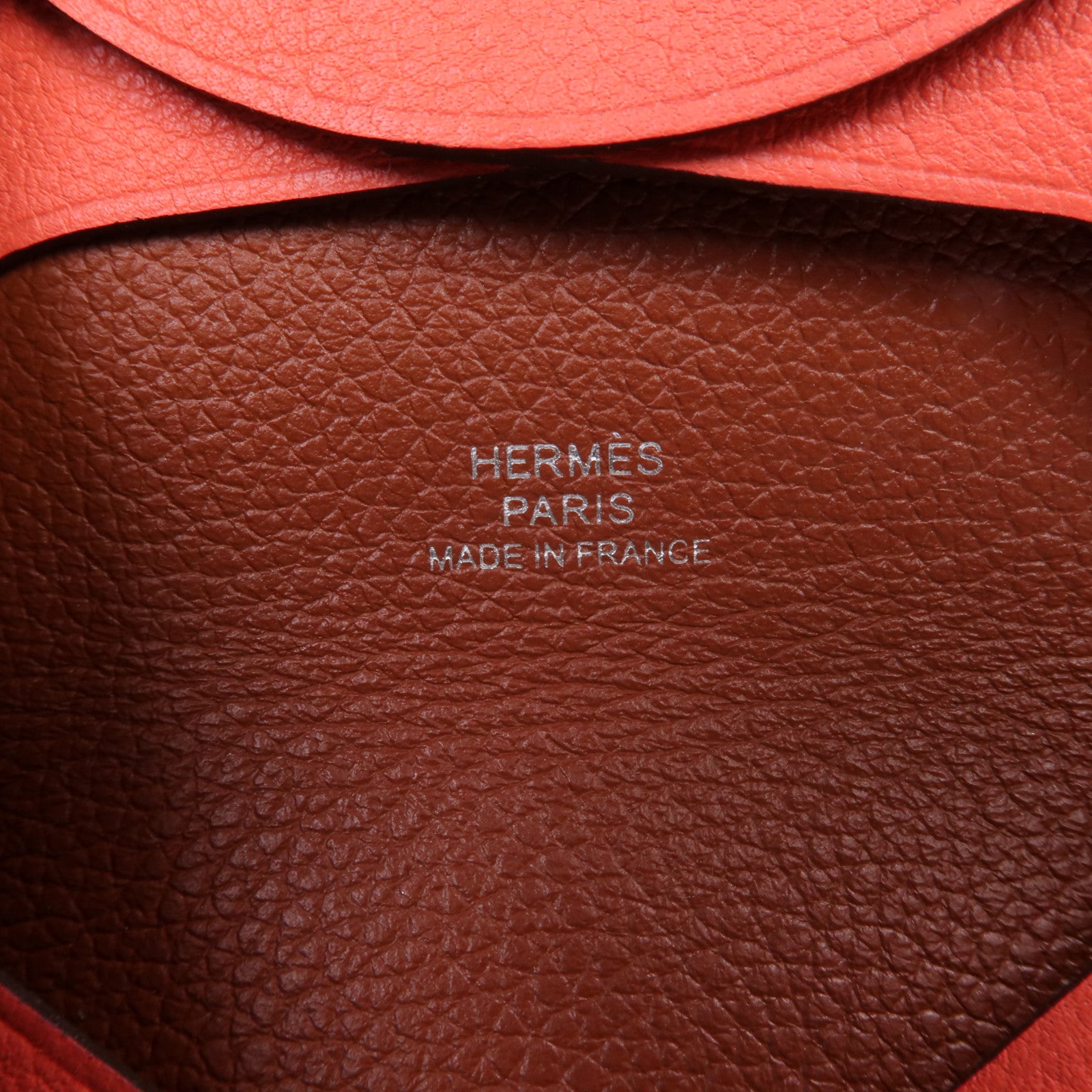 HERMES Evercolor皮革Bastia銀扣零錢包Rose Texas/Cuivre