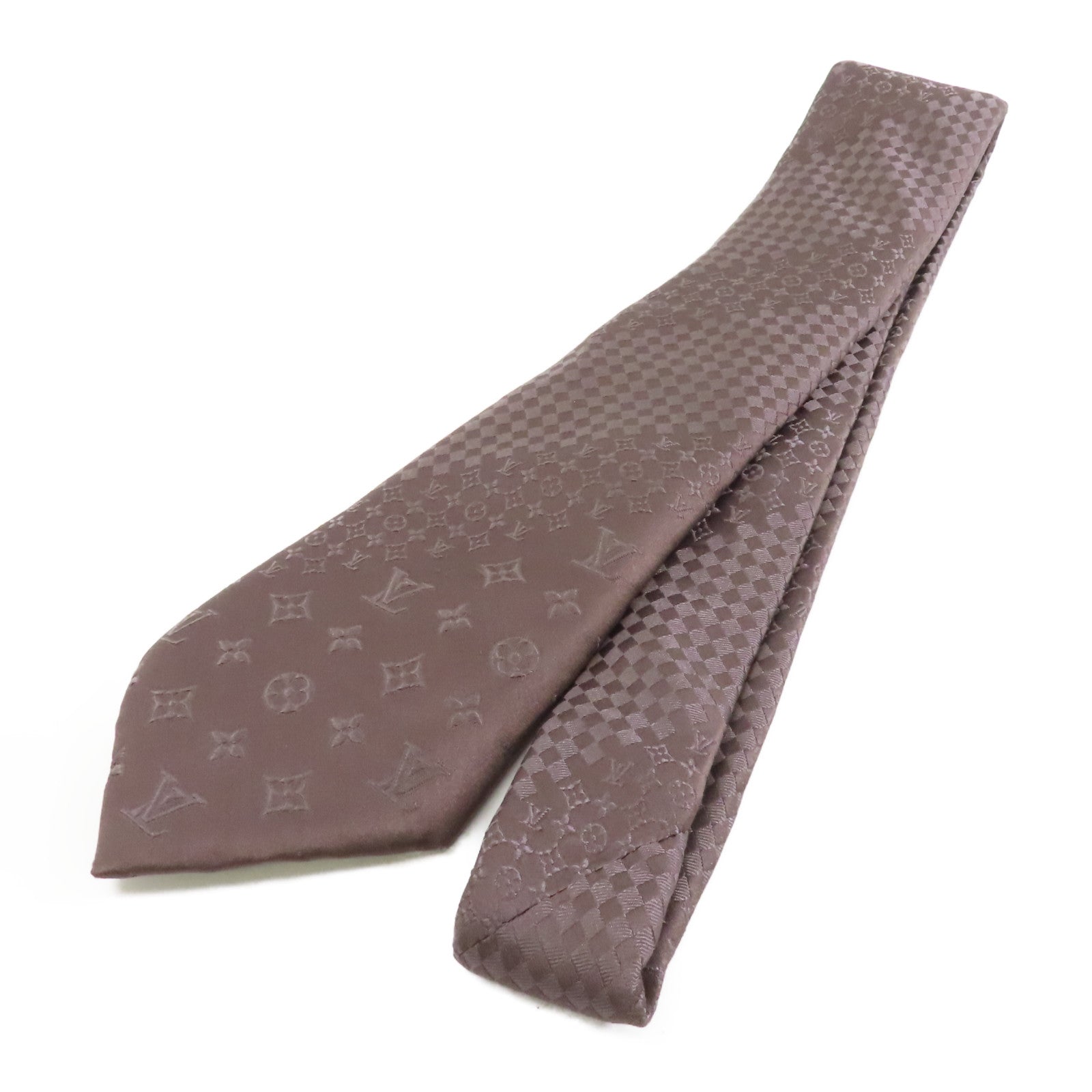 LOUIS VUITTON 絲質Necktie領帶啡色