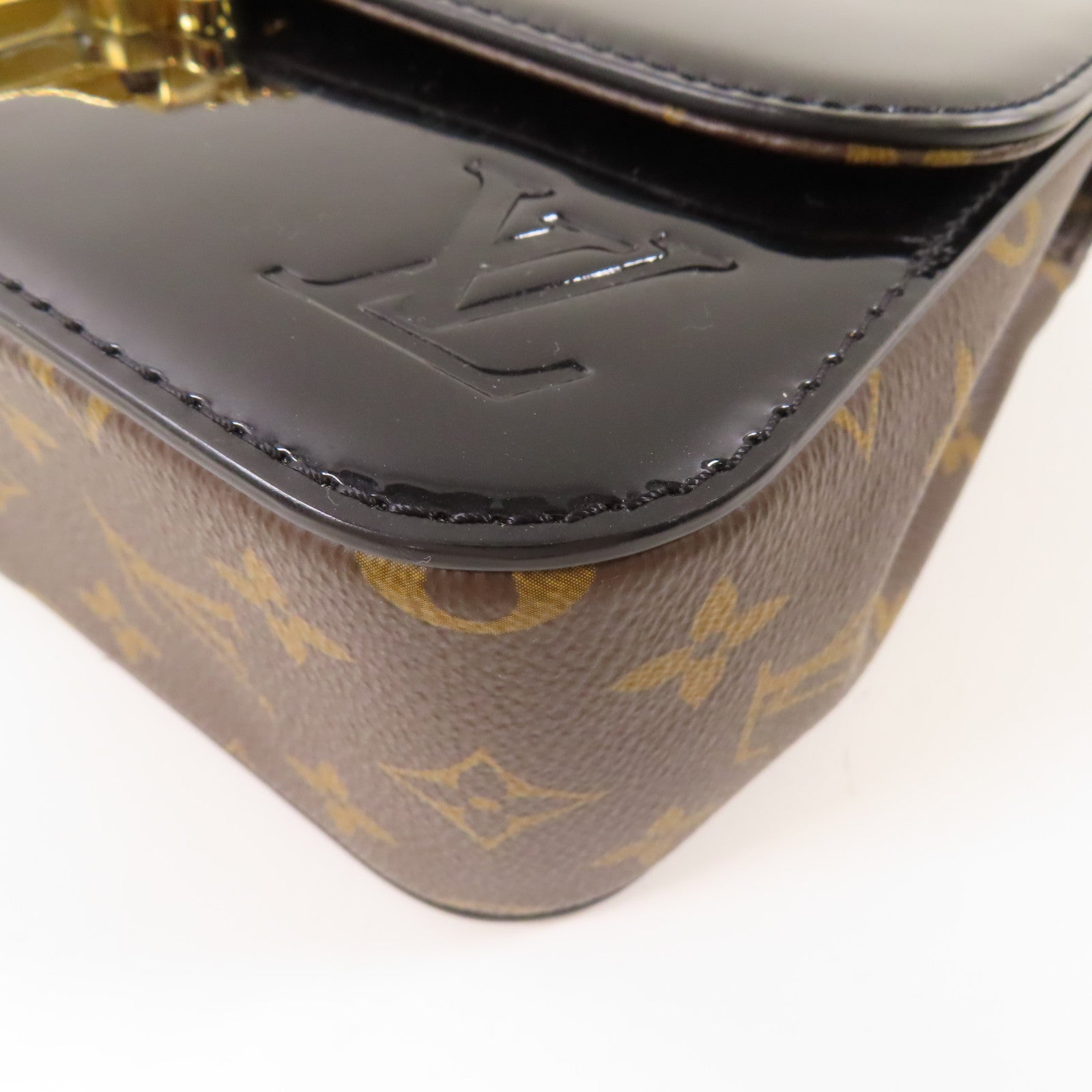 LOUIS VUITTON Vernis Cherrywood BB金扣手挽肩背兩用袋