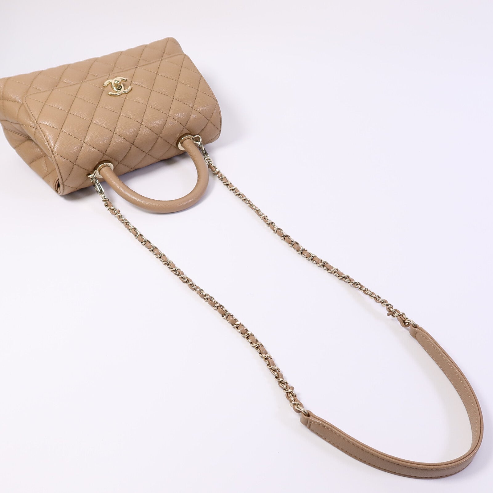 CHANEL 牛皮皮革Coco Handle Small手挽肩背兩用袋