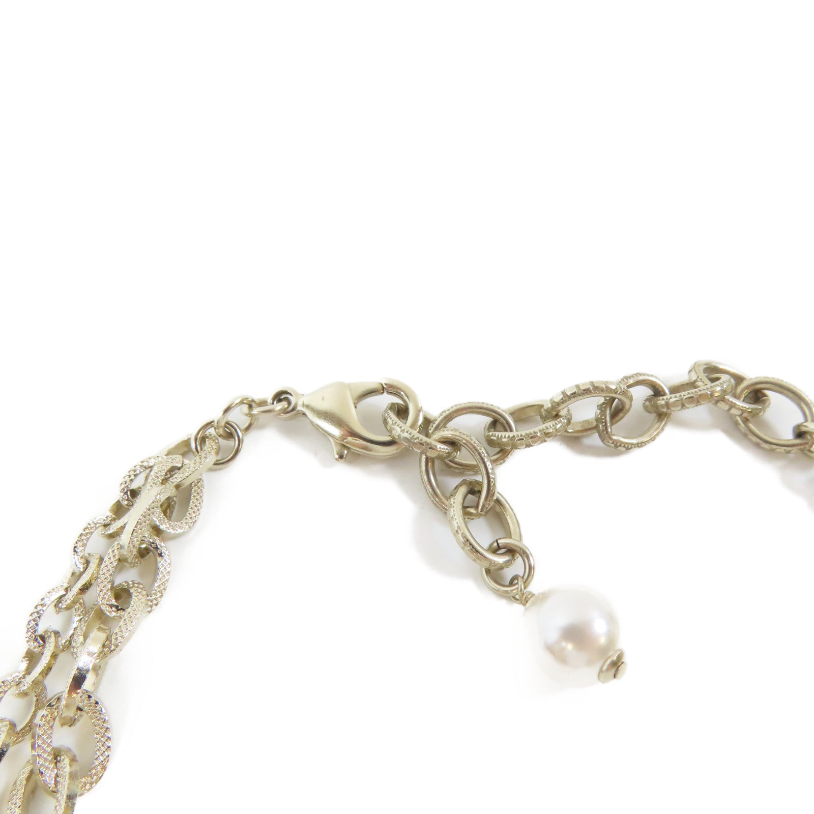 CHANEL PVC/屬Tassel Pearl Necklace項鍊白色