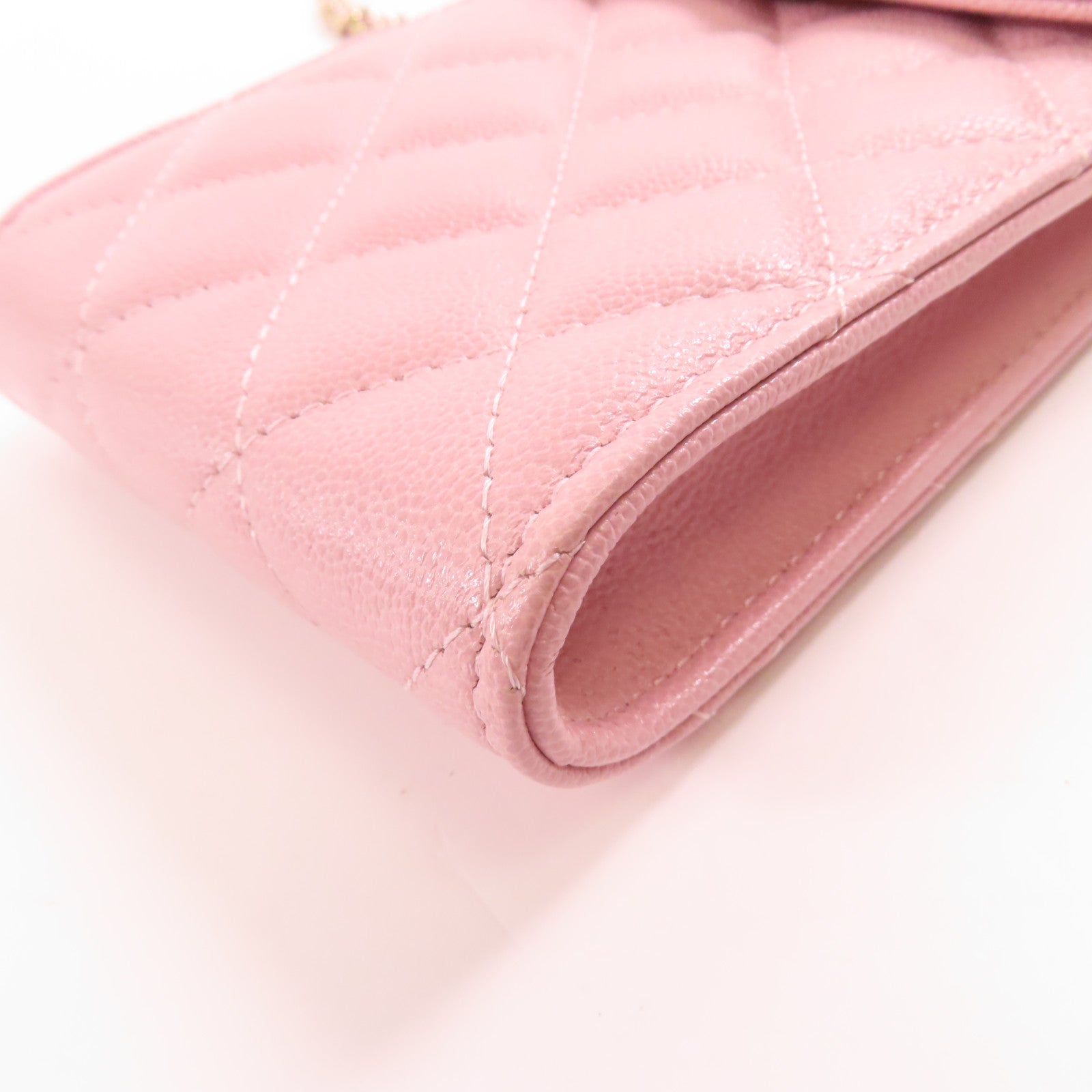 CHANEL 牛皮皮革Phone Bag金扣鏈帶肩背袋