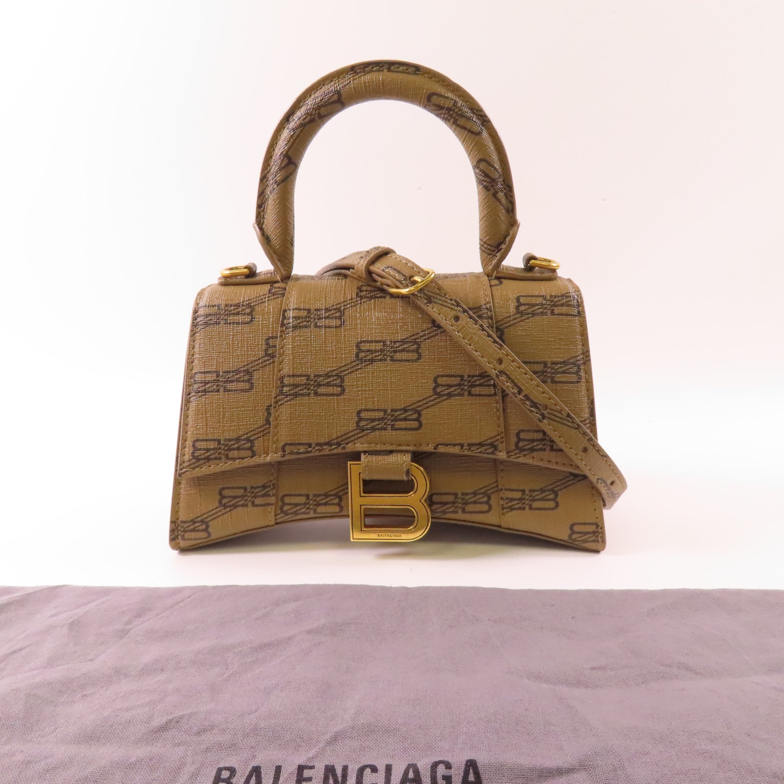 BALENCIAGA 【激減優惠】牛皮皮革Hourglass Top Handle金扣手挽肩背兩用袋