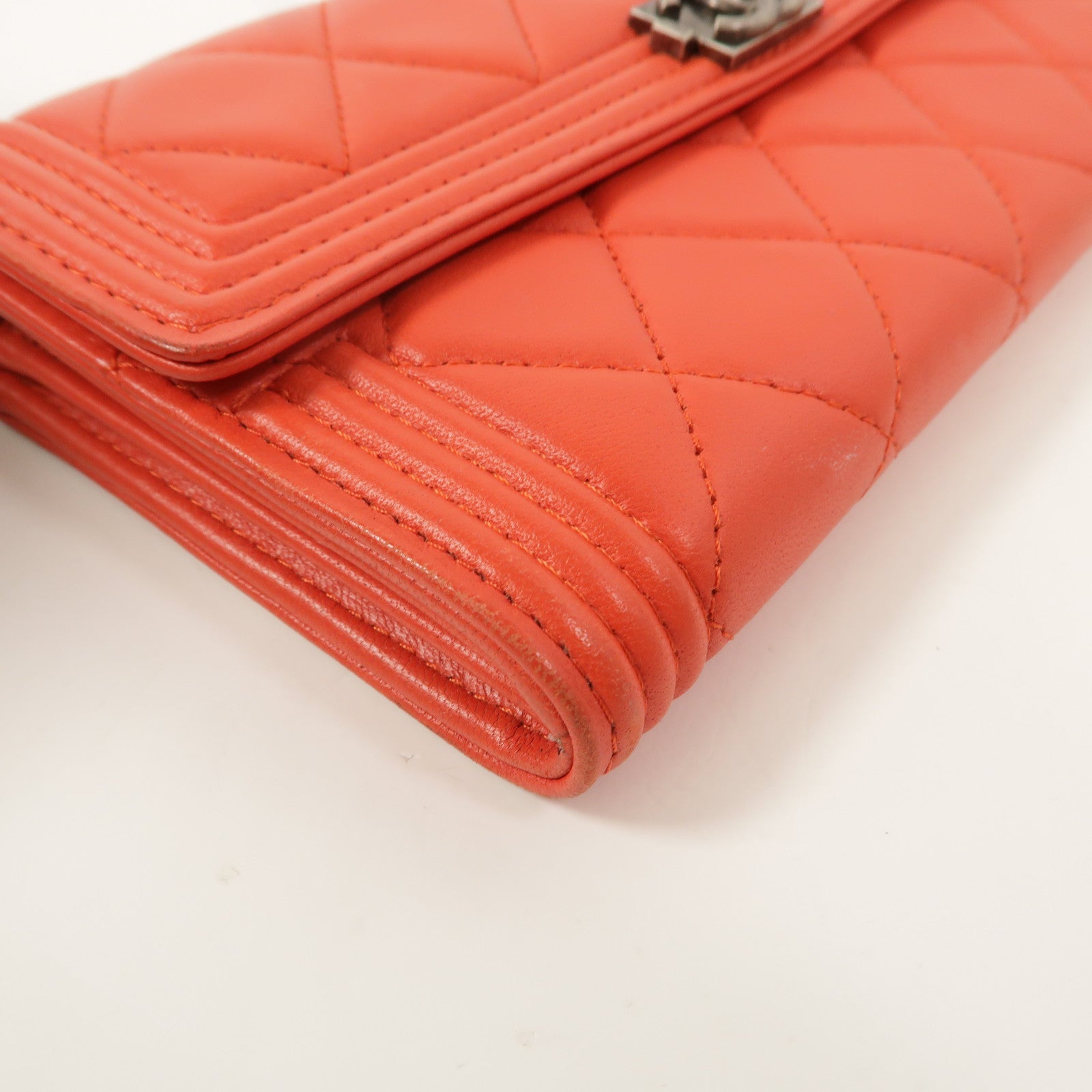 CHANEL 羊皮皮革Boy Long Wallet長錢包