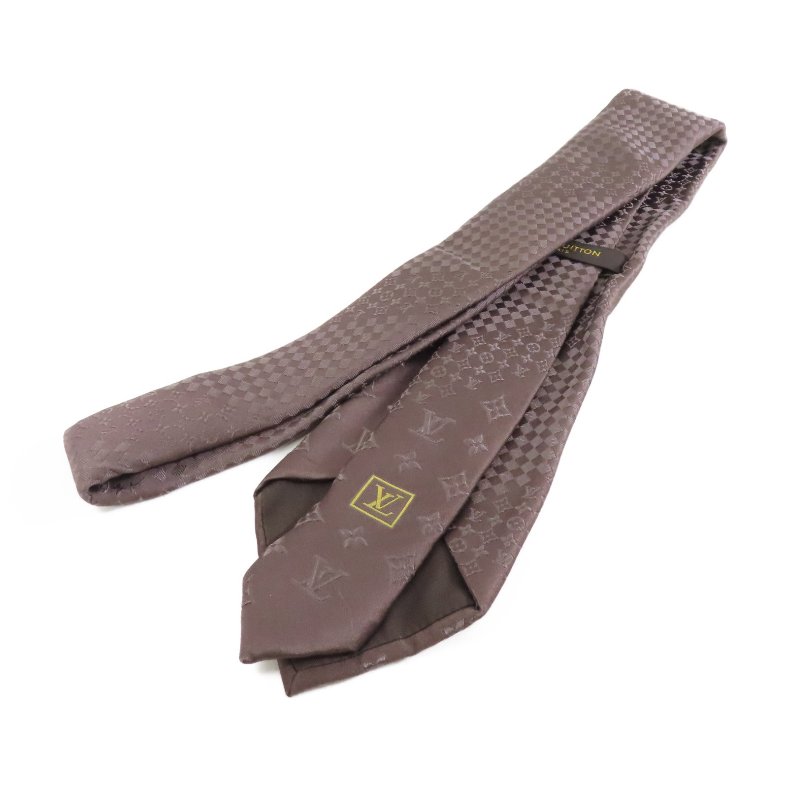 LOUIS VUITTON 絲質Necktie領帶啡色