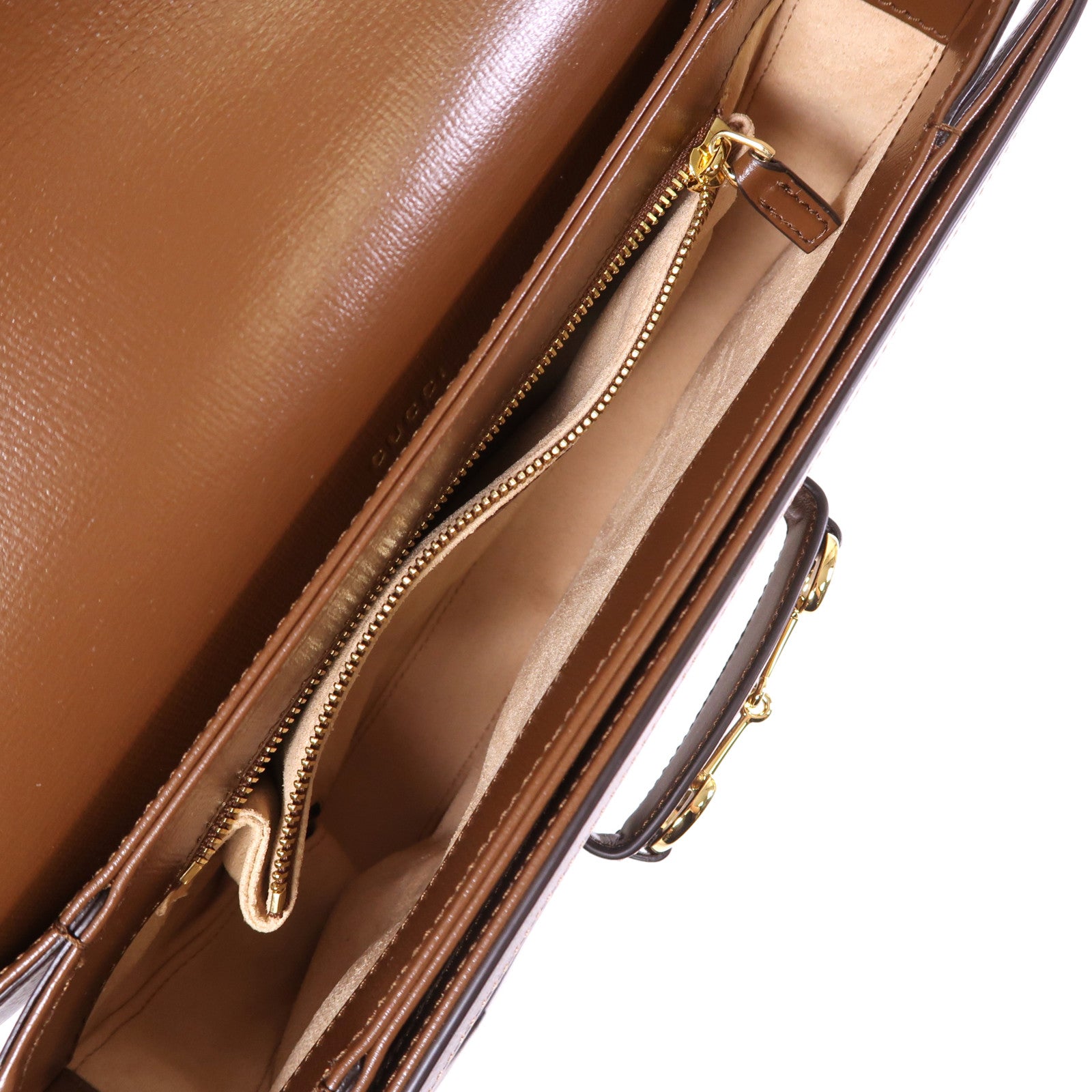 GUCCI 塗層帆布Horsebit 1955 MM金扣肩背袋