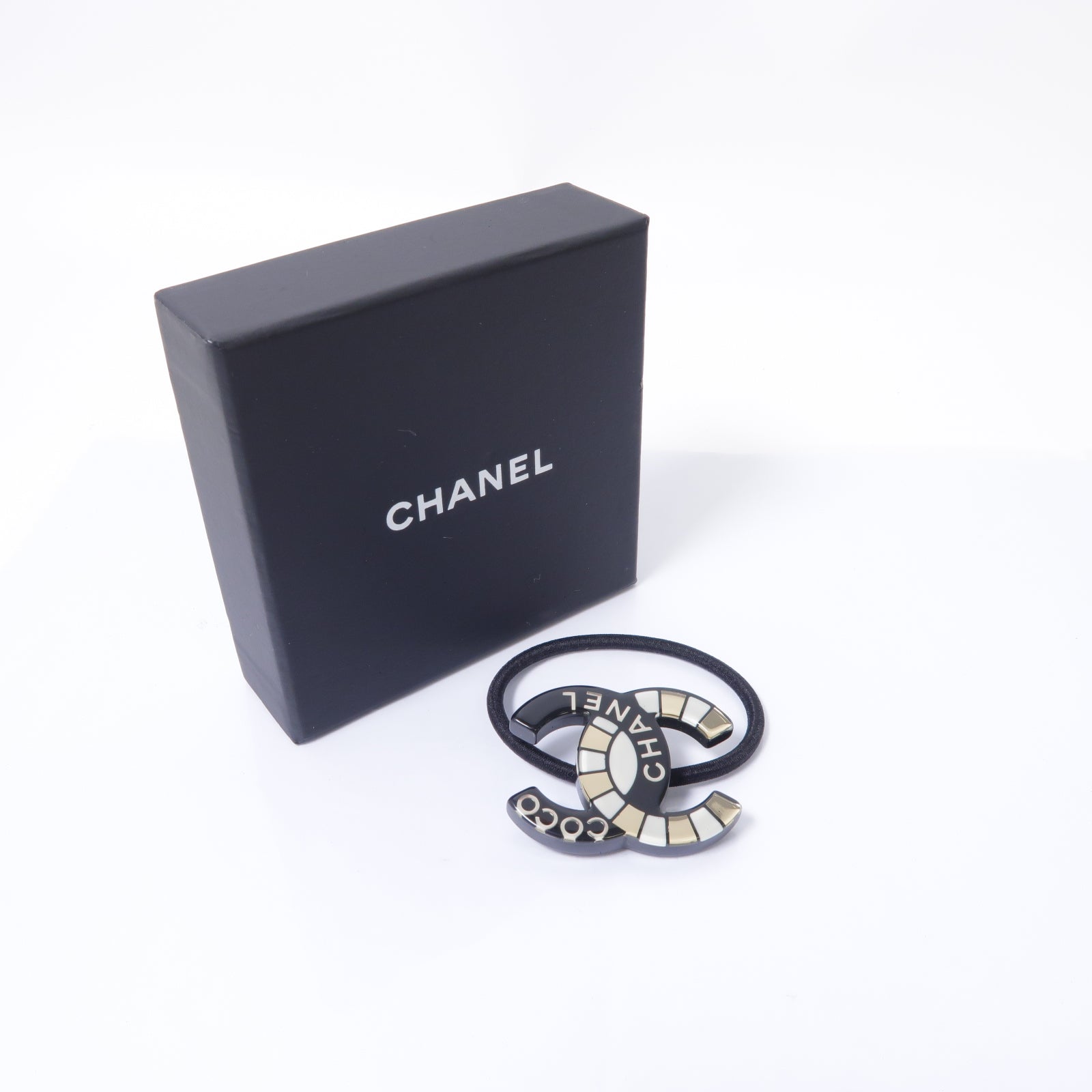 CHANEL PVC Hair Tie髮圈黒色