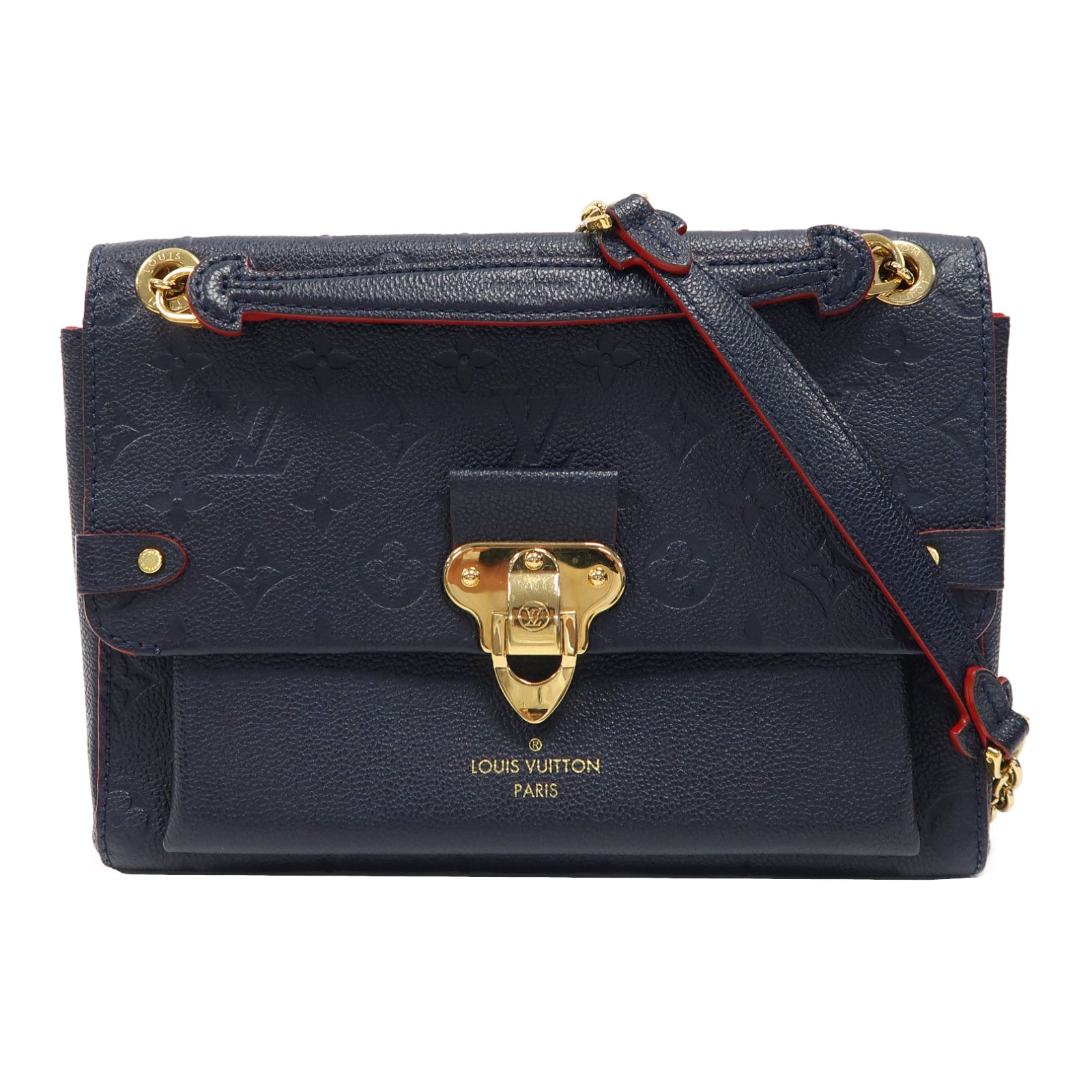 LOUIS VUITTON Monogram Empreinte Vavin PM金扣肩背袋藍色