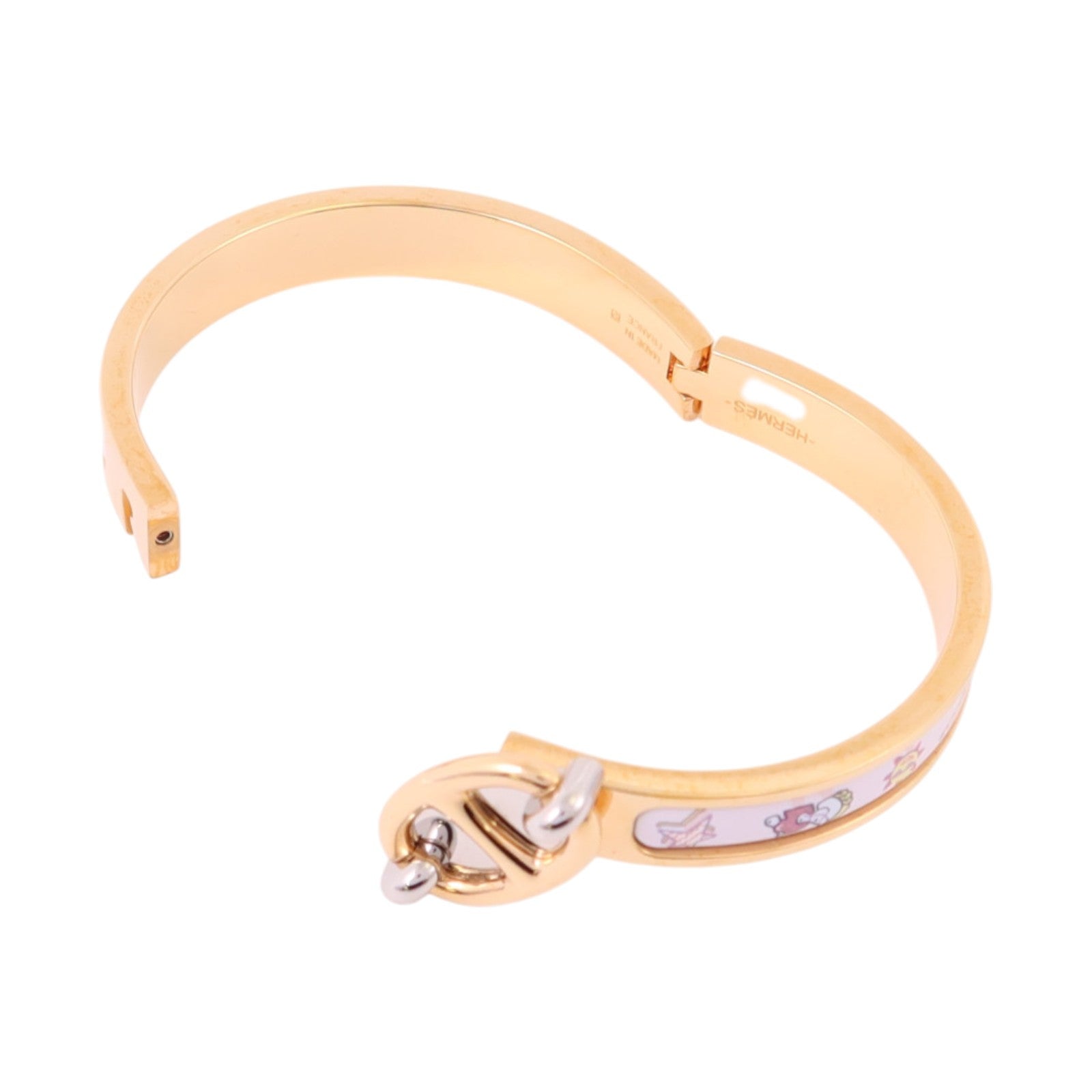 HERMES 金屬/琺瑯Mini Clic Chaine D'Ancre Bracelet金扣手鏈