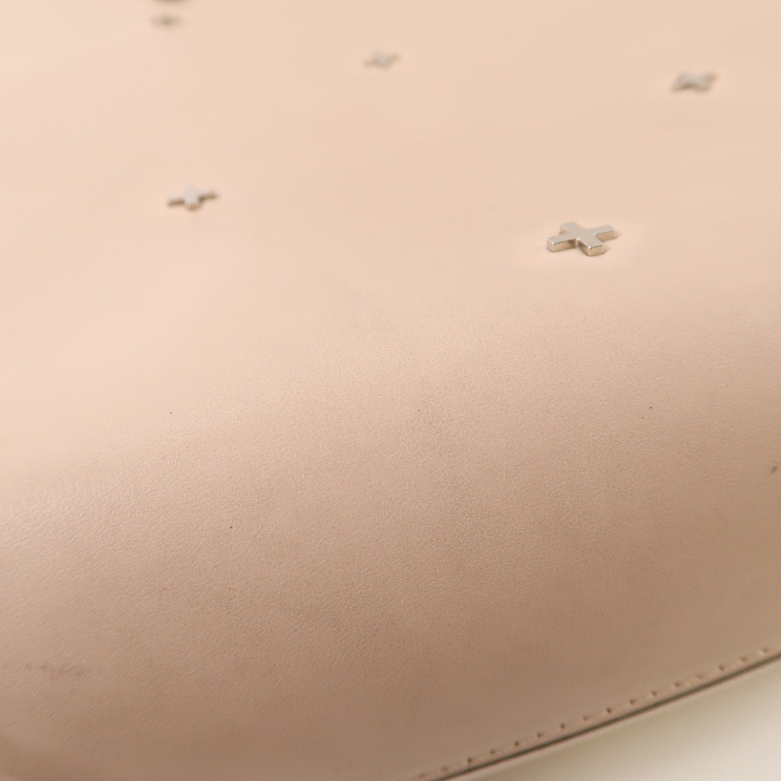 GIVENCHY 牛皮皮革2 Way Bag銀扣手挽肩背兩用袋米色