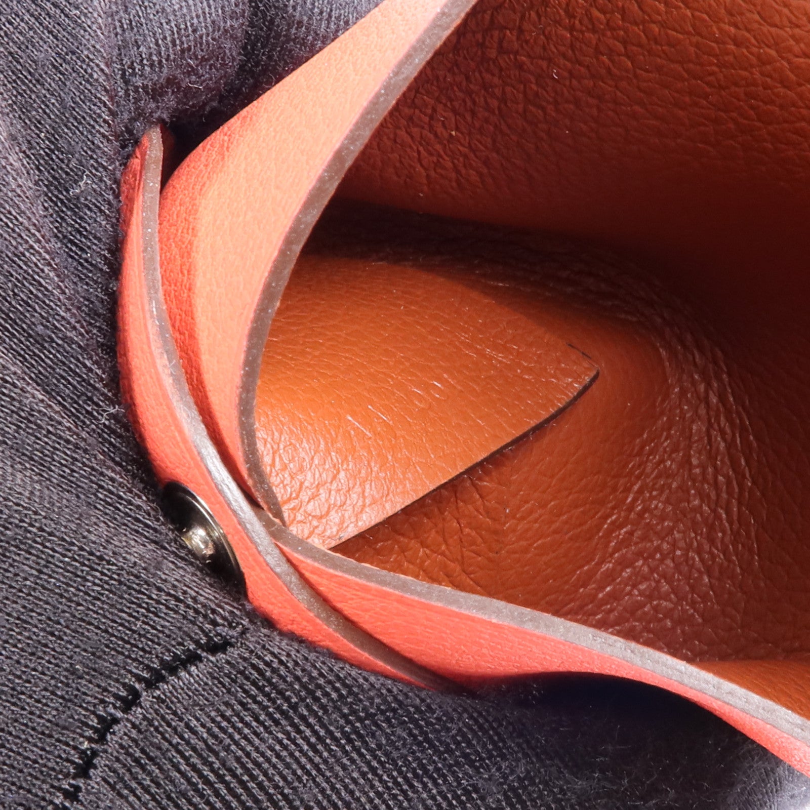 HERMES Evercolor皮革Bastia銀扣零錢包Rose Texas/Cuivre