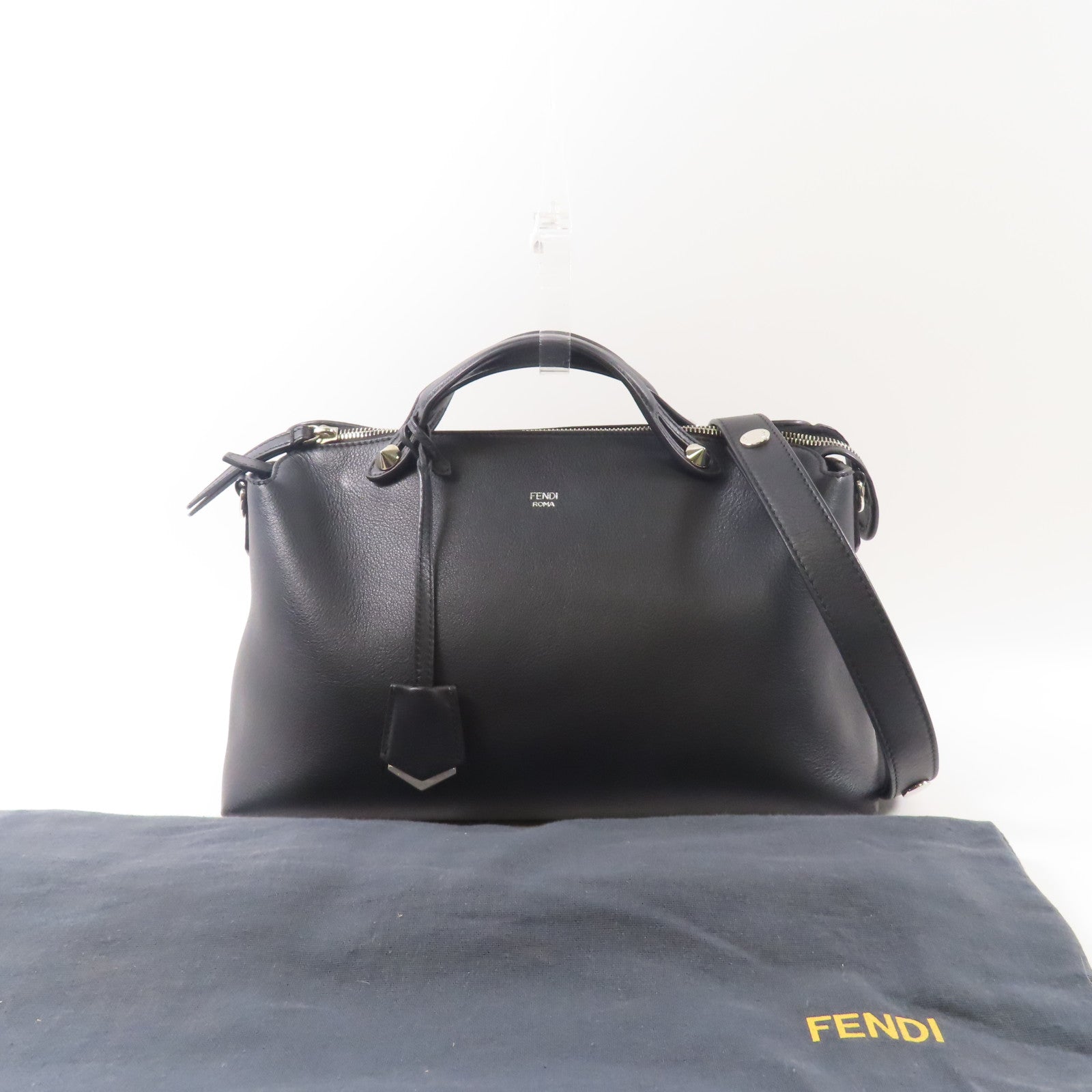 FENDI 牛皮皮革By The Way銀扣手挽肩背兩用袋