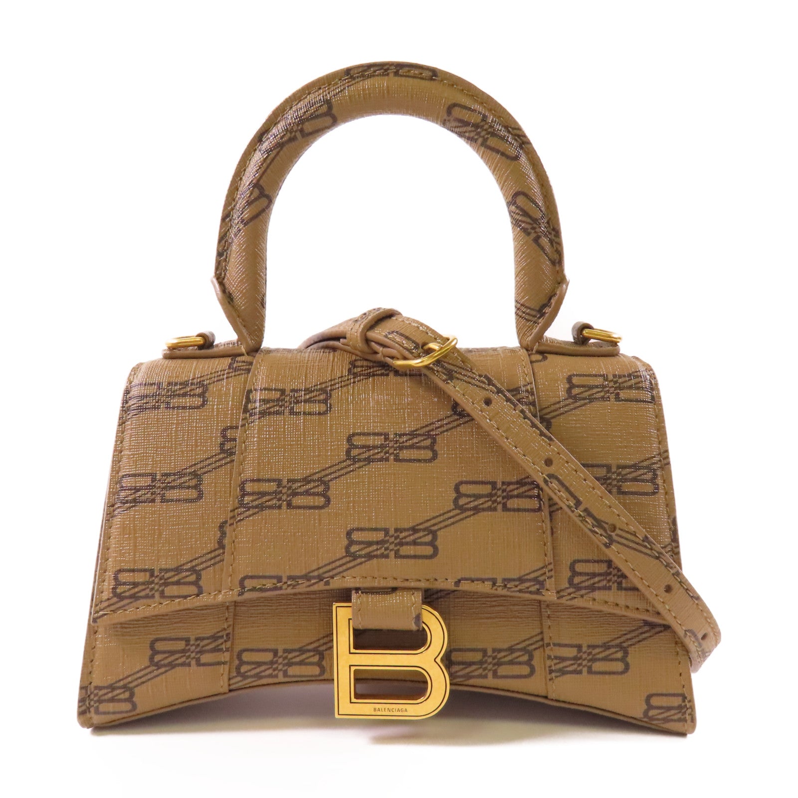 BALENCIAGA 【激減優惠】牛皮皮革Hourglass Top Handle金扣手挽肩背兩用袋