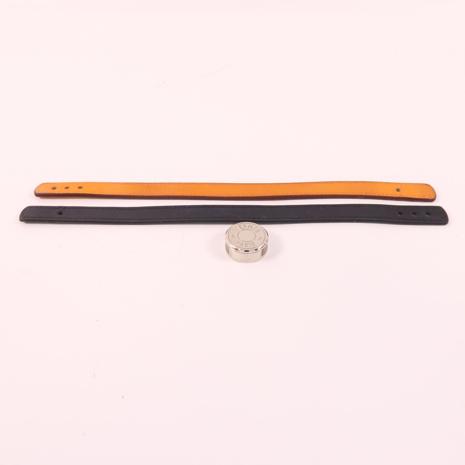 HERMES 【激減優惠】皮革/金屬Bangle手鐲Hermes#M