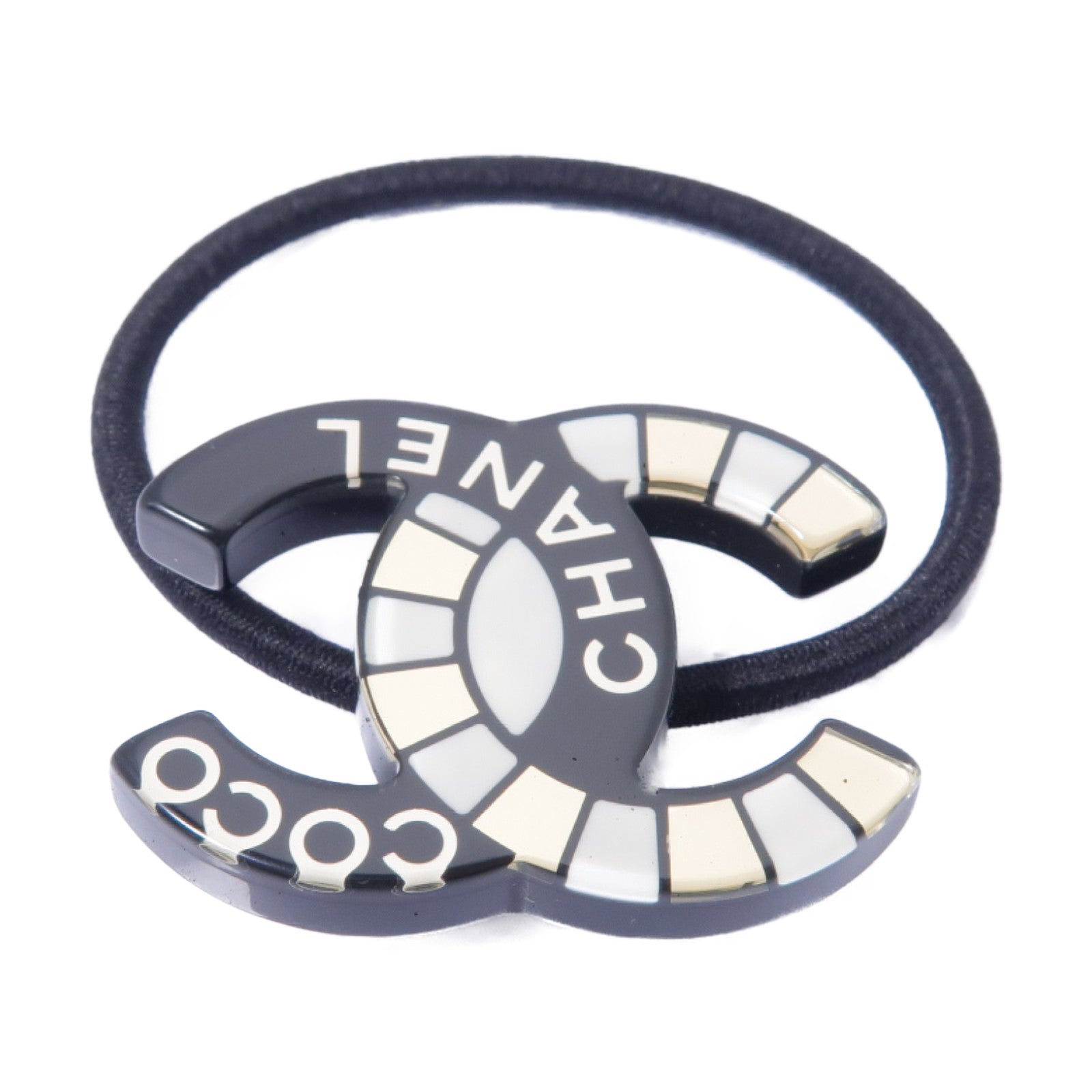 CHANEL PVC Hair Tie髮圈黒色