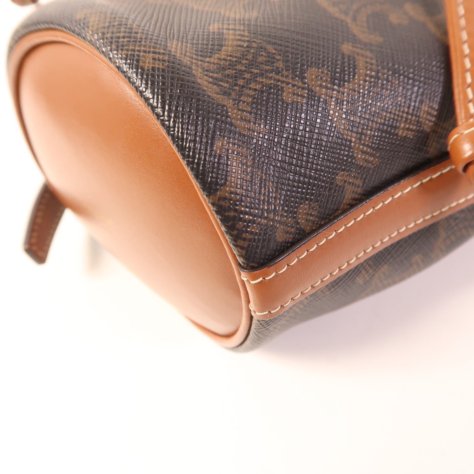 CELINE 塗層帆布Triomphe Bucket Bag金扣肩背袋