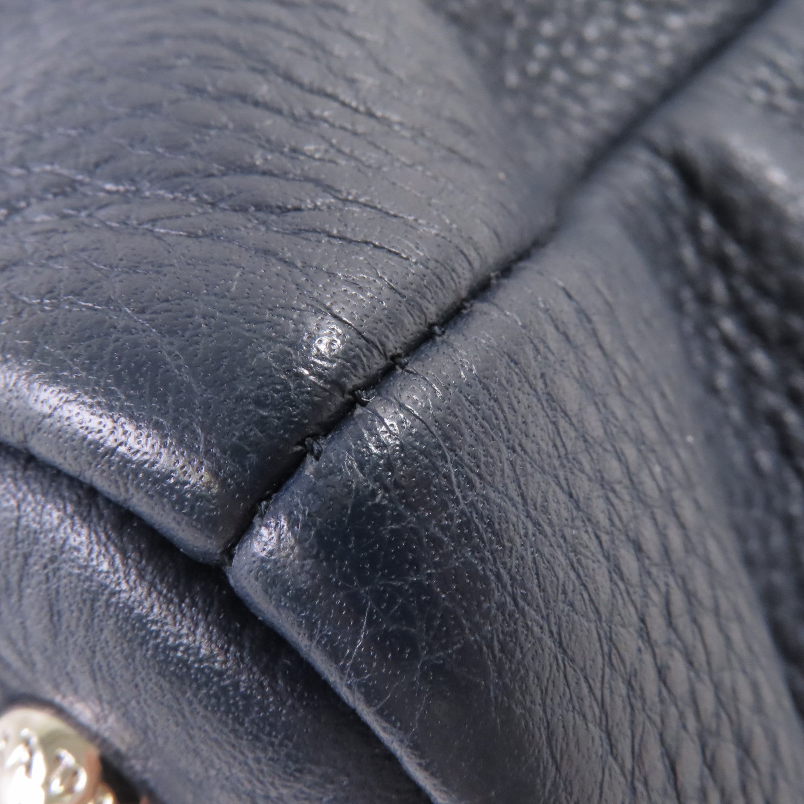 PRADA 牛皮皮革2way Shoulder Bag銀扣手挽肩背兩用袋寶藍色