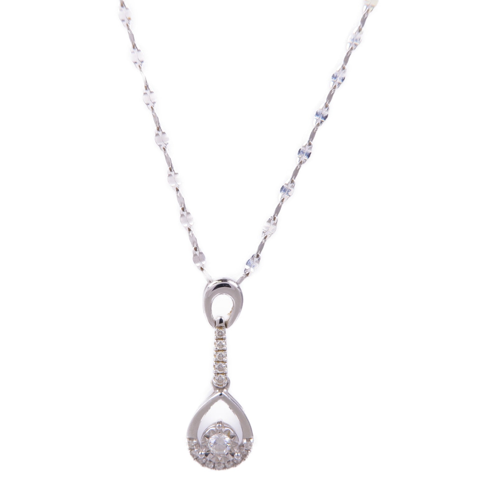 Jewelry Diamond Necklace 18K White Gold