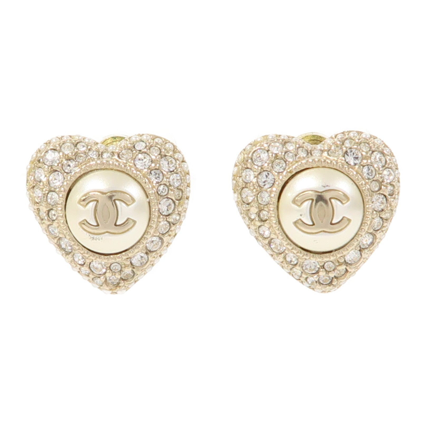 CHANEL PVC/金屬Heart Earrings耳環金色