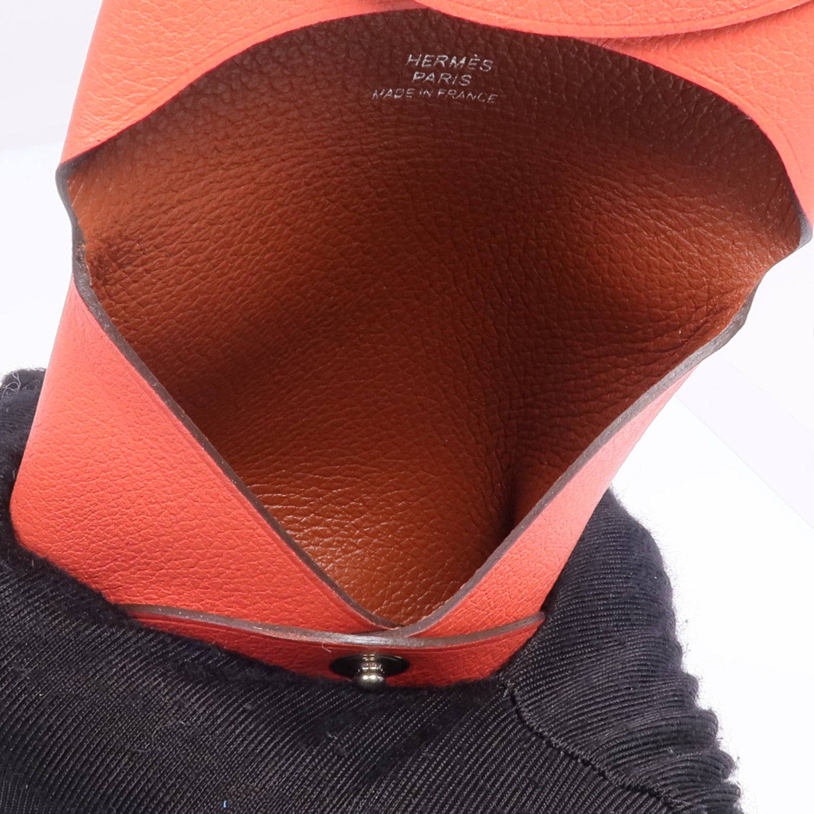 HERMES Evercolor皮革Bastia銀扣零錢包Rose Texas/Cuivre