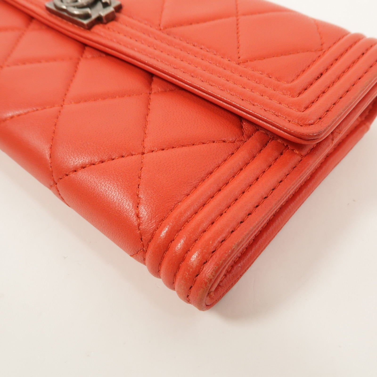 CHANEL 羊皮皮革Boy Long Wallet長錢包