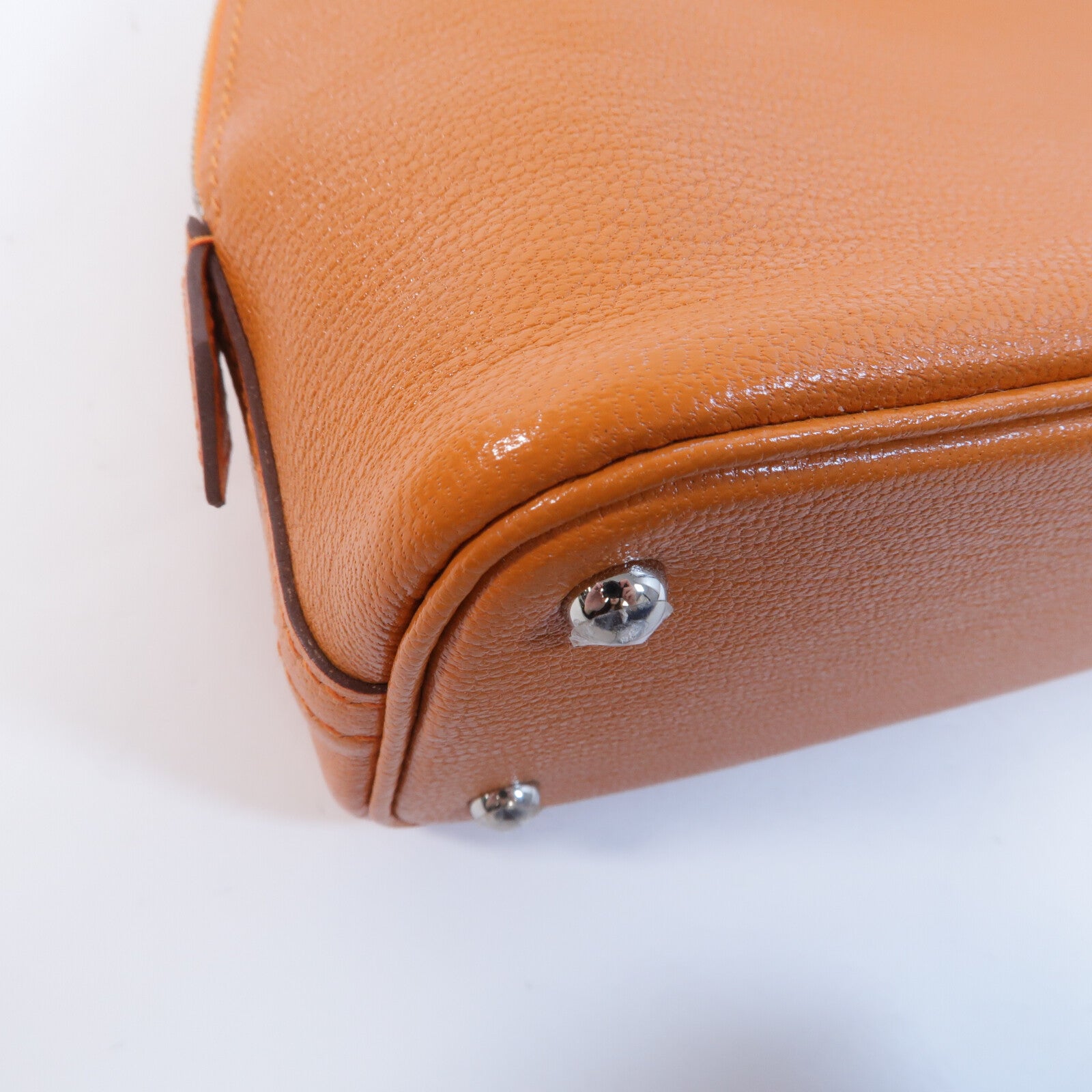 HERMES Chevre皮革Mini Bolide手挽肩背兩用袋Orange
