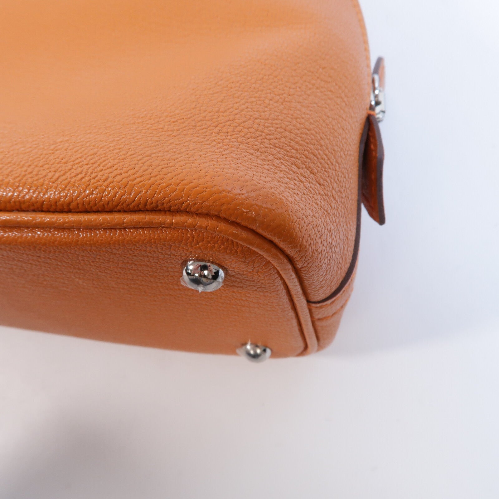 HERMES Chevre皮革Mini Bolide手挽肩背兩用袋Orange