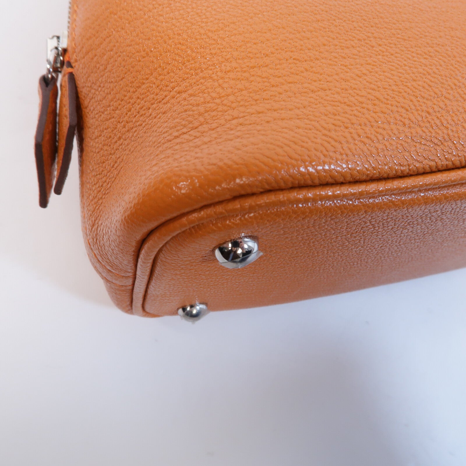 HERMES Chevre皮革Mini Bolide手挽肩背兩用袋Orange