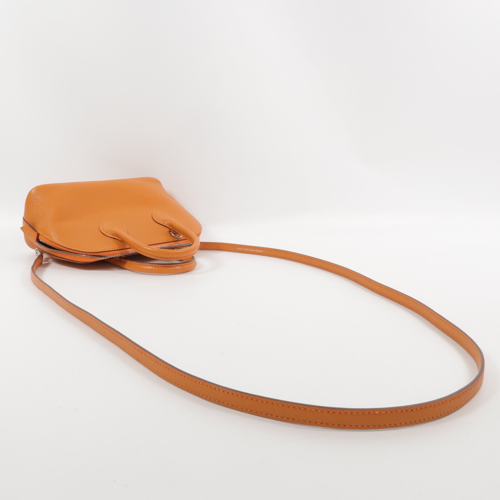 HERMES Chevre皮革Mini Bolide手挽肩背兩用袋Orange