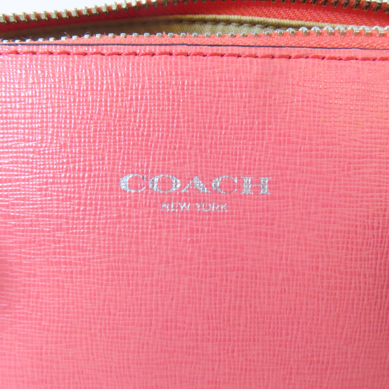COACH 【激減優惠】牛皮皮革2 Way Shoulder銀扣手挽肩背兩用袋粉紅色