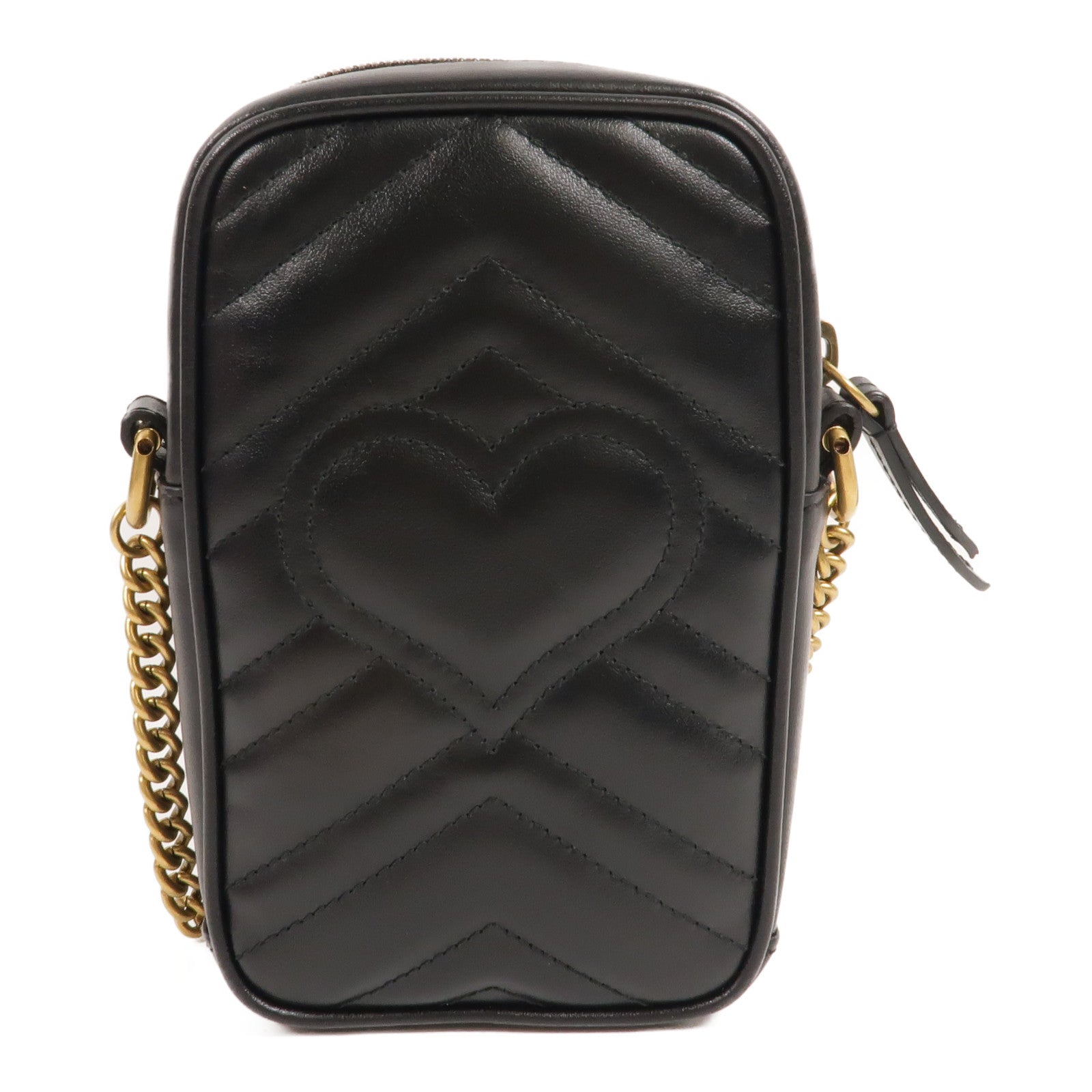 GUCCI 牛皮皮革GG Marmont Mini鏈帶肩背袋